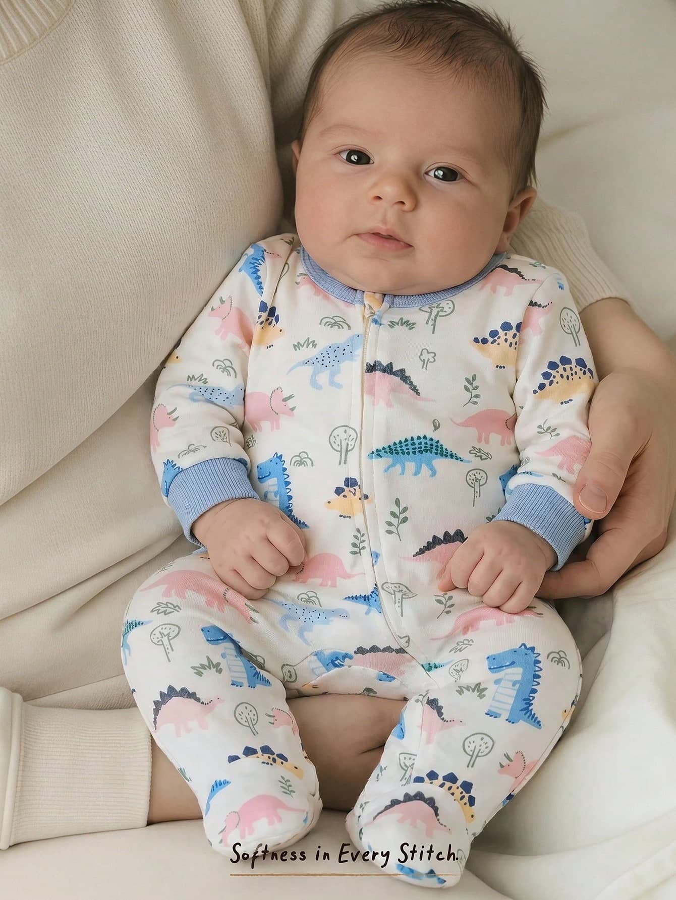 Cozy Pixies Kids Newborn Cartoon Dinosaur Print Romper