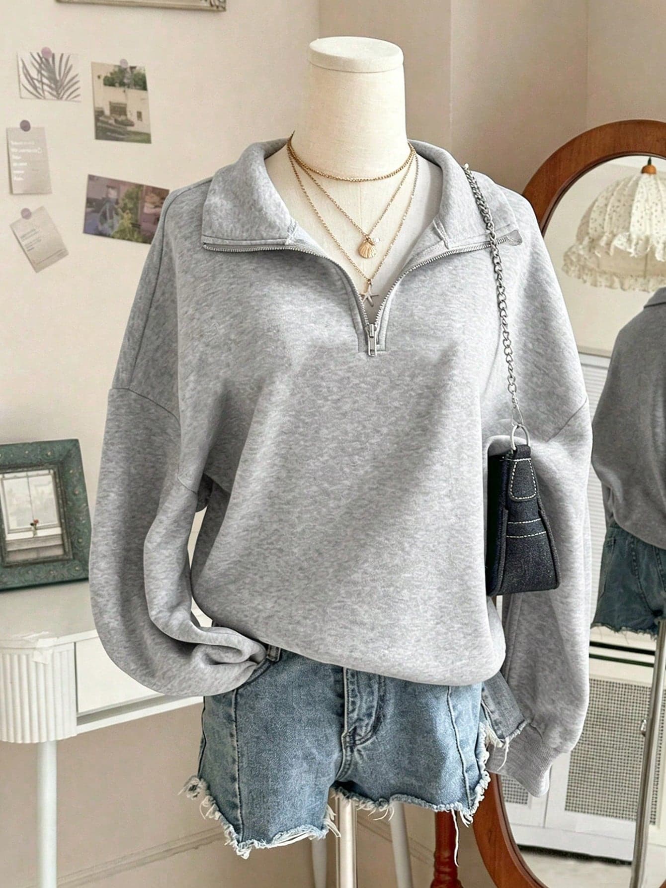 SHEIN Teen Girl Clothes Autumn/Winter Casual Fashion Striped Zip-Up Sweatshirt, Basic Casual Zip-Up Sweatshirt, Comfortable Autumn Sweatshirt