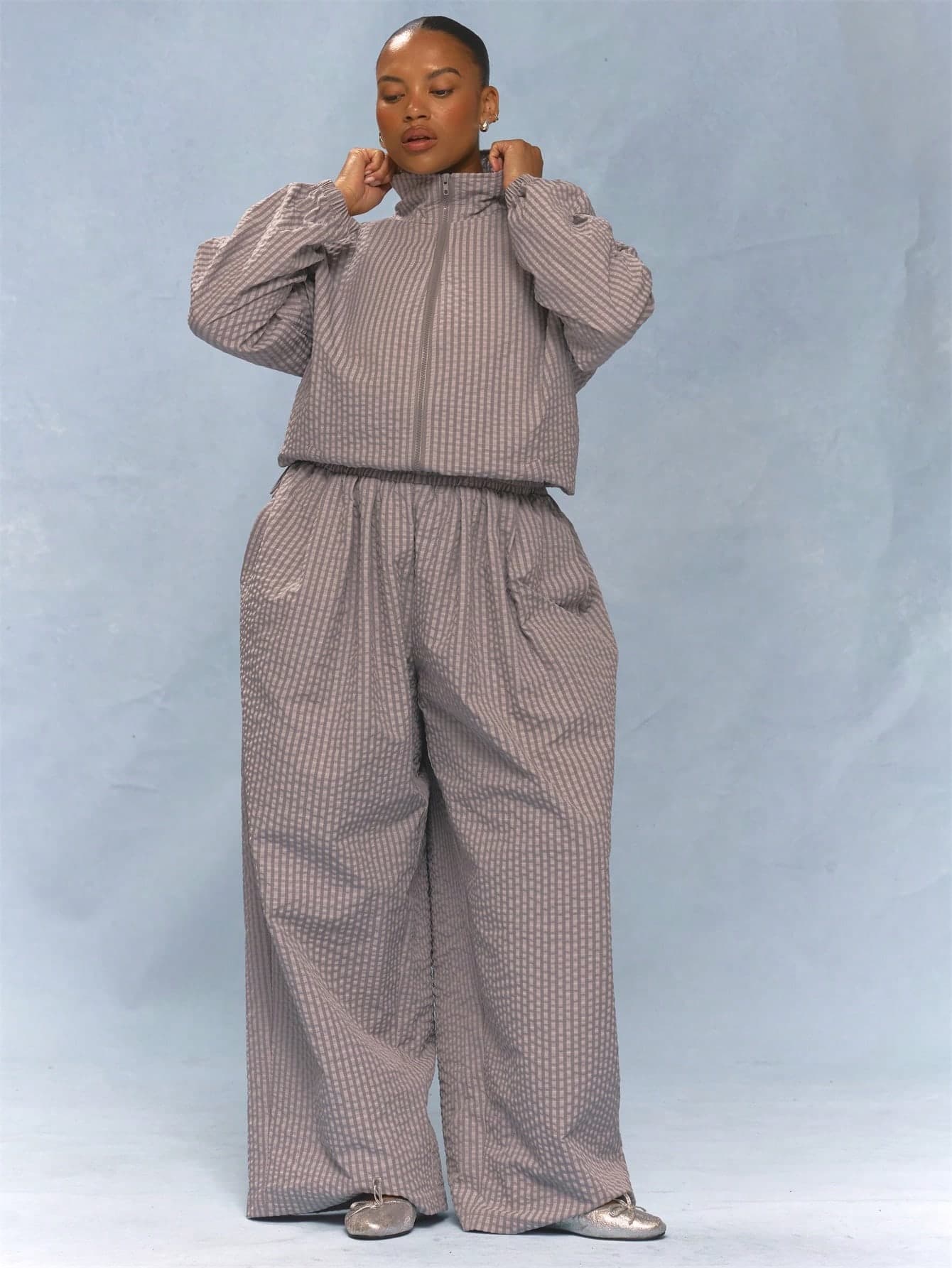 MUSERA Plus Size Striped Pants Vacation Holiday Elegant Girly Everyday Cute Soft Social