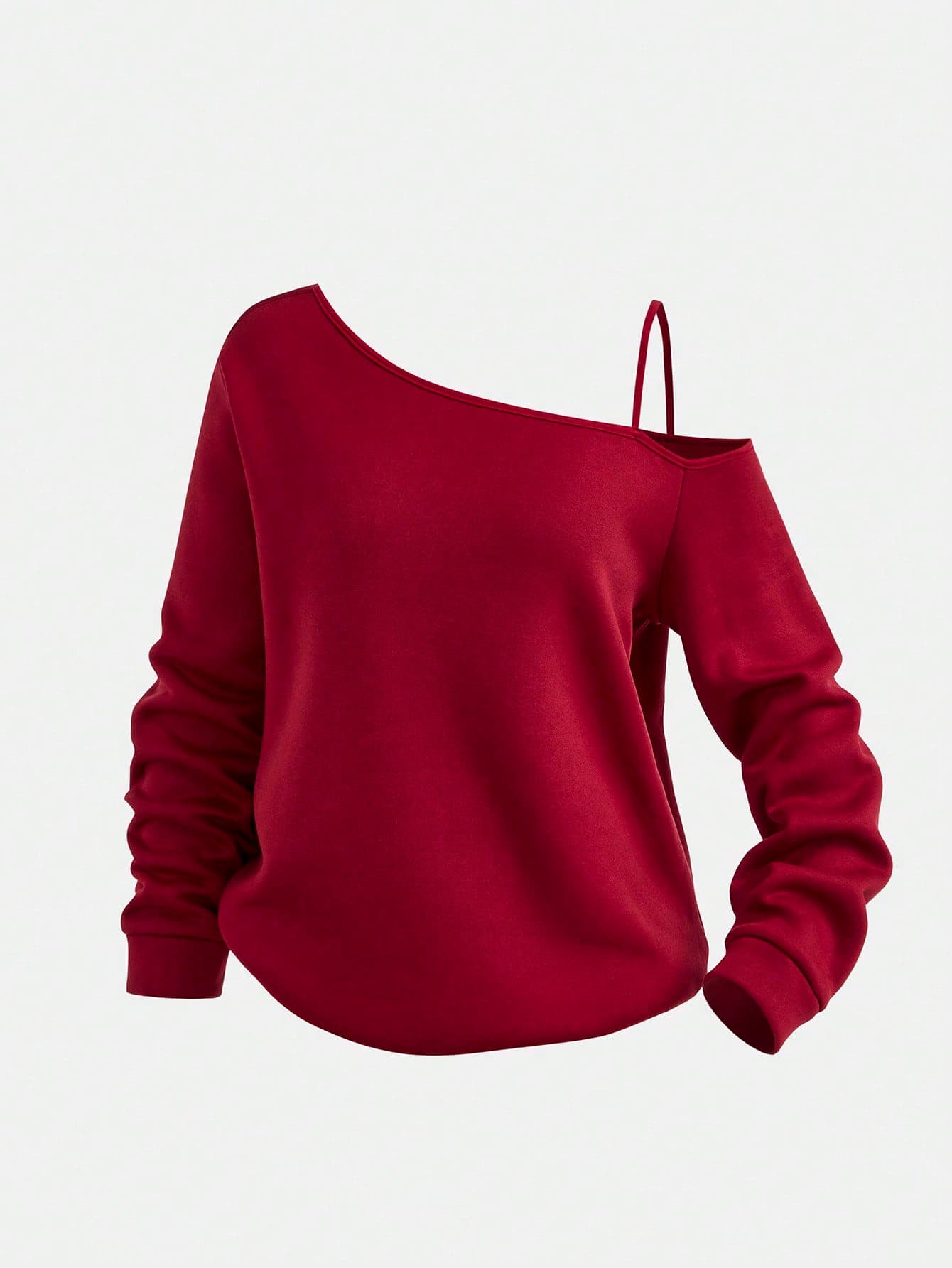 Girlism Teen Girls Casual Asymmetrical Shoulder Asymmetrical Strap Long Sleeve T-Shirt T-Shirt, Suitable For Autumn, Casual, Sports, College Party