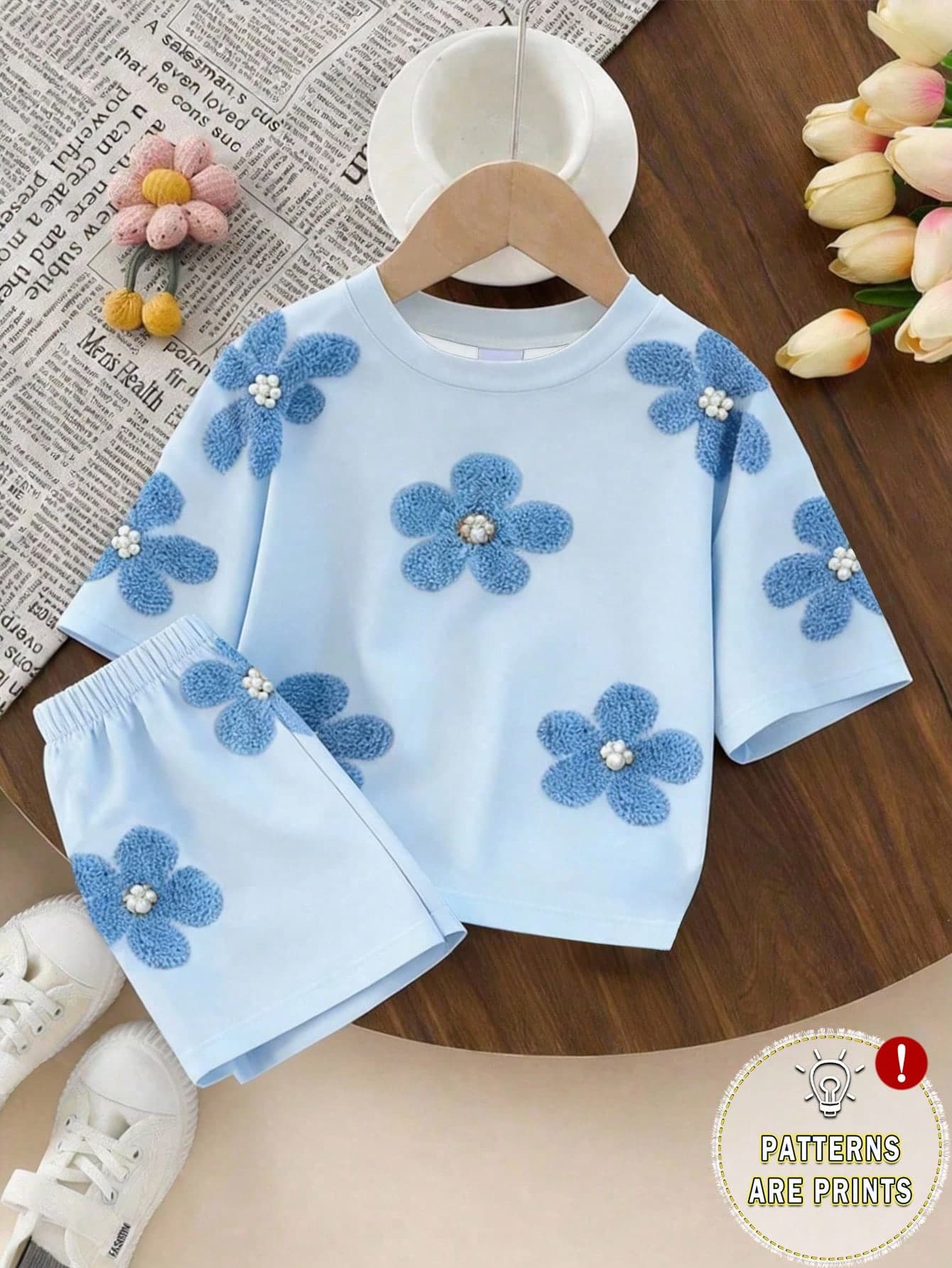SHEIN Playful Pals Set Young Girls' SS26 Vacation Casual Comfortable Fashion Series: Tie-Dye Colorful Relaxed Minimalist Short Sleeve T-Shirt And Loose Shorts