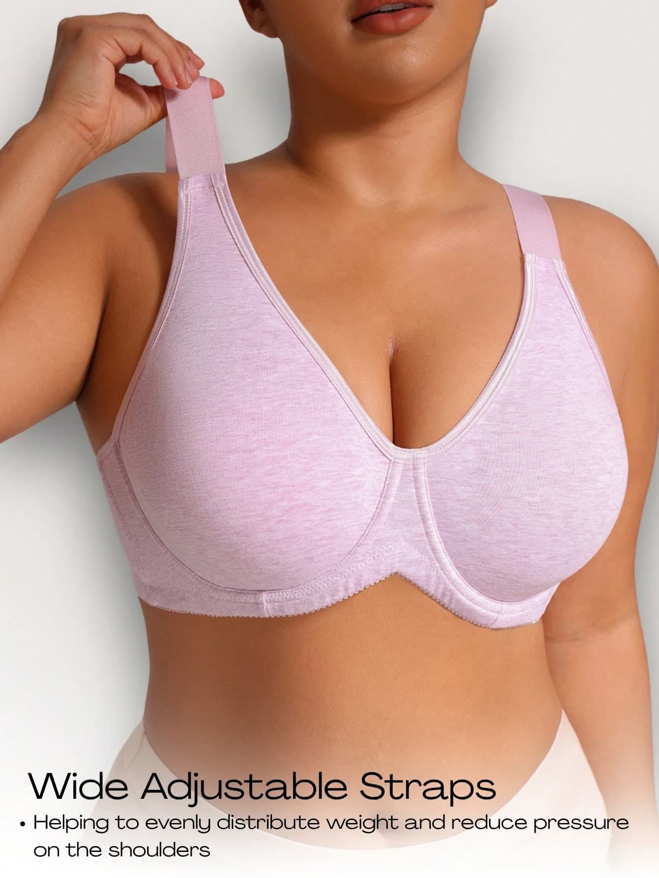 NudeFit Comfortable Soft Rayon Stretch Double Layer Cup Push-Up Lift Bra, Wide Adjustable Shoulder Straps Plus Size Underwire Bra, 1pc