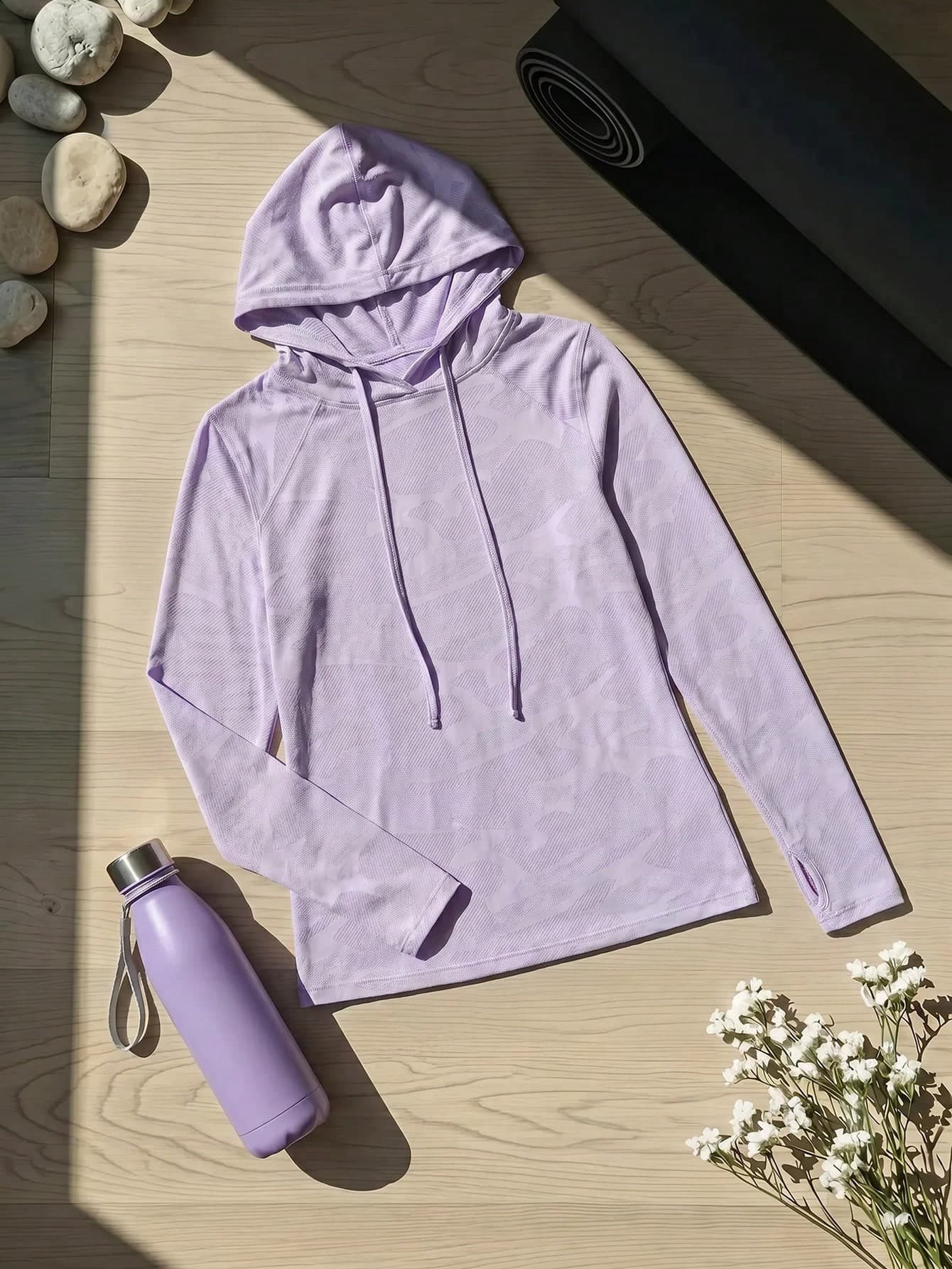 Cheerettes Solid Color Textured Hooded Sweatshirt