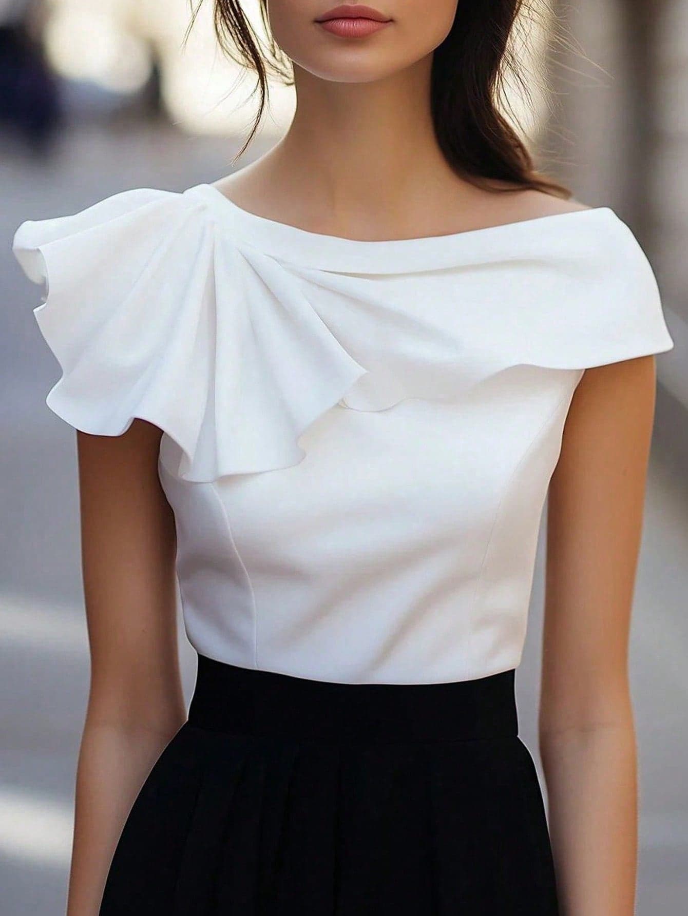 Velvienne Women's Summer Shirts, Women's Summer Outfit Shirts, Women's Summer White Blouse Shirts, Women's Casual Outing Outfit Shirts, Women's Elegant Shirts, Women's Vacation Beach Outfit Shirts, Women's Party Shirts, Women's Casual Outfit Shirts, Women's Structured Design Shirts, Women's Commute Outfit Shirts.