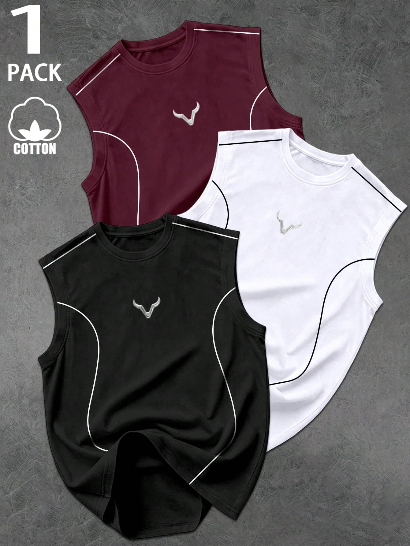 Sport MetroGents Men's Contrast Trim Sports Tank Top, Gym, Holiday