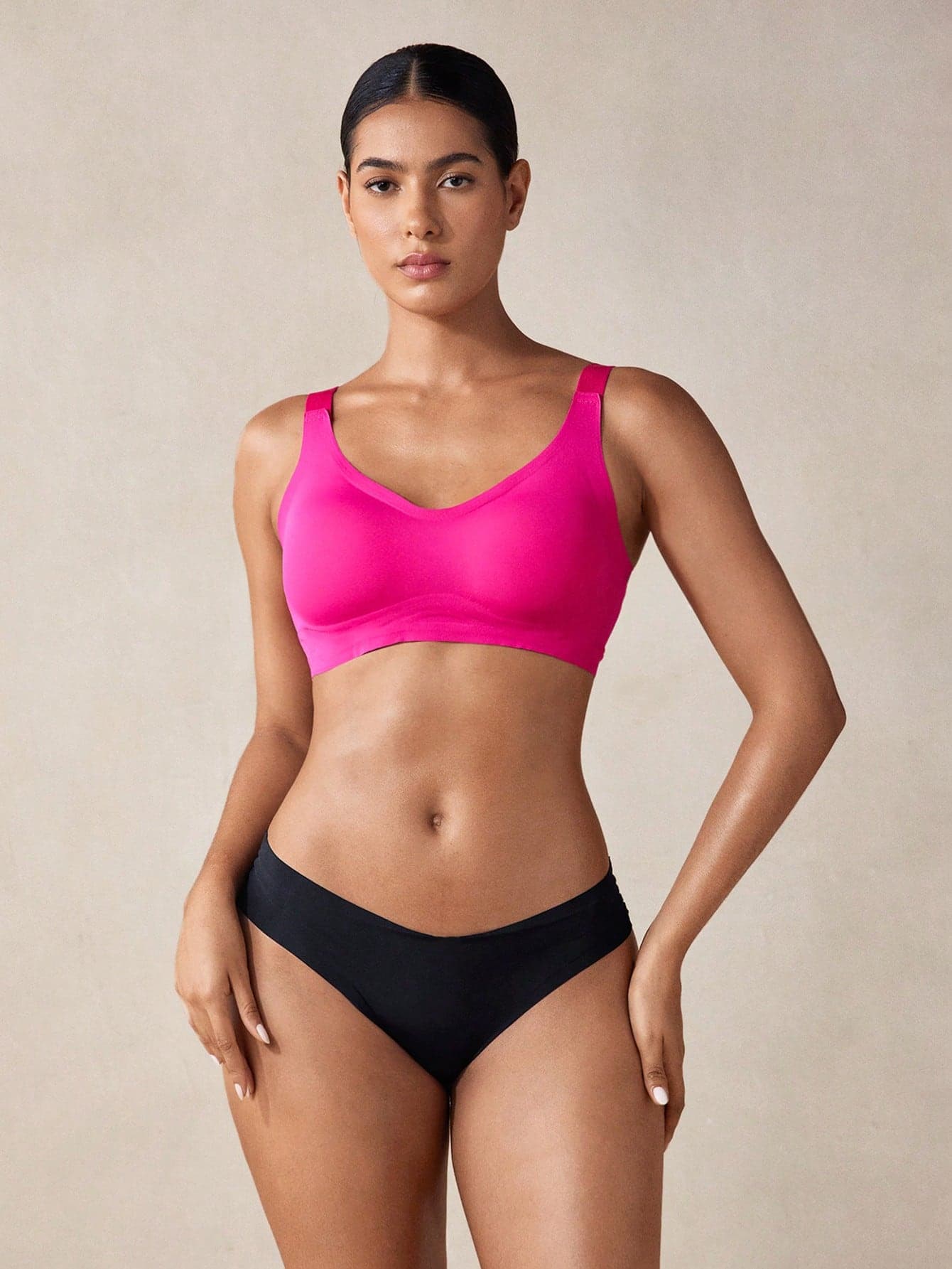 Veilyse 1pc Seamless Wireless Soft Support Comfortable Bra, Soft Unlined Daily Bra