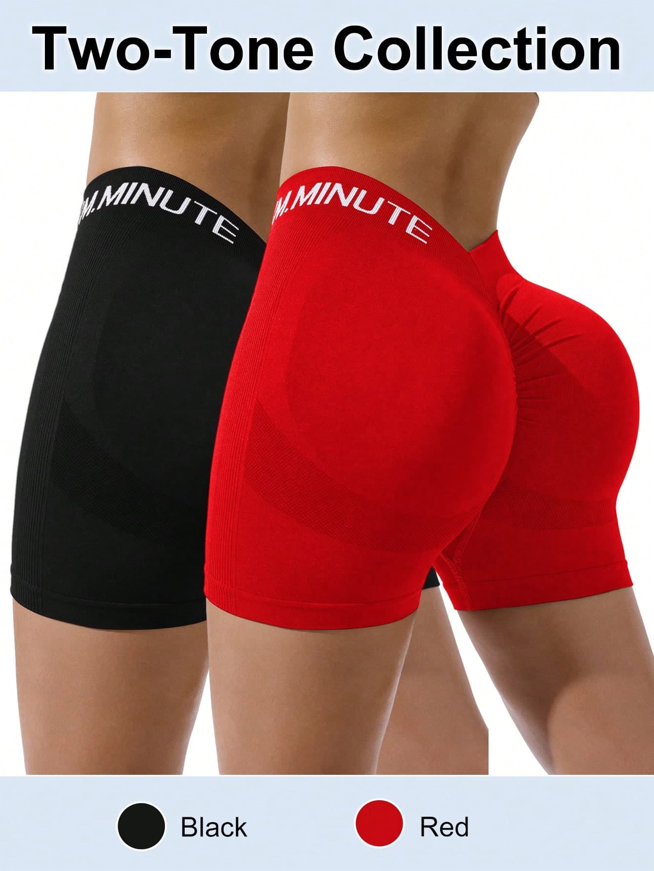 SHEIN Dewbera Letter Print High Waist Seamless Sports Shorts