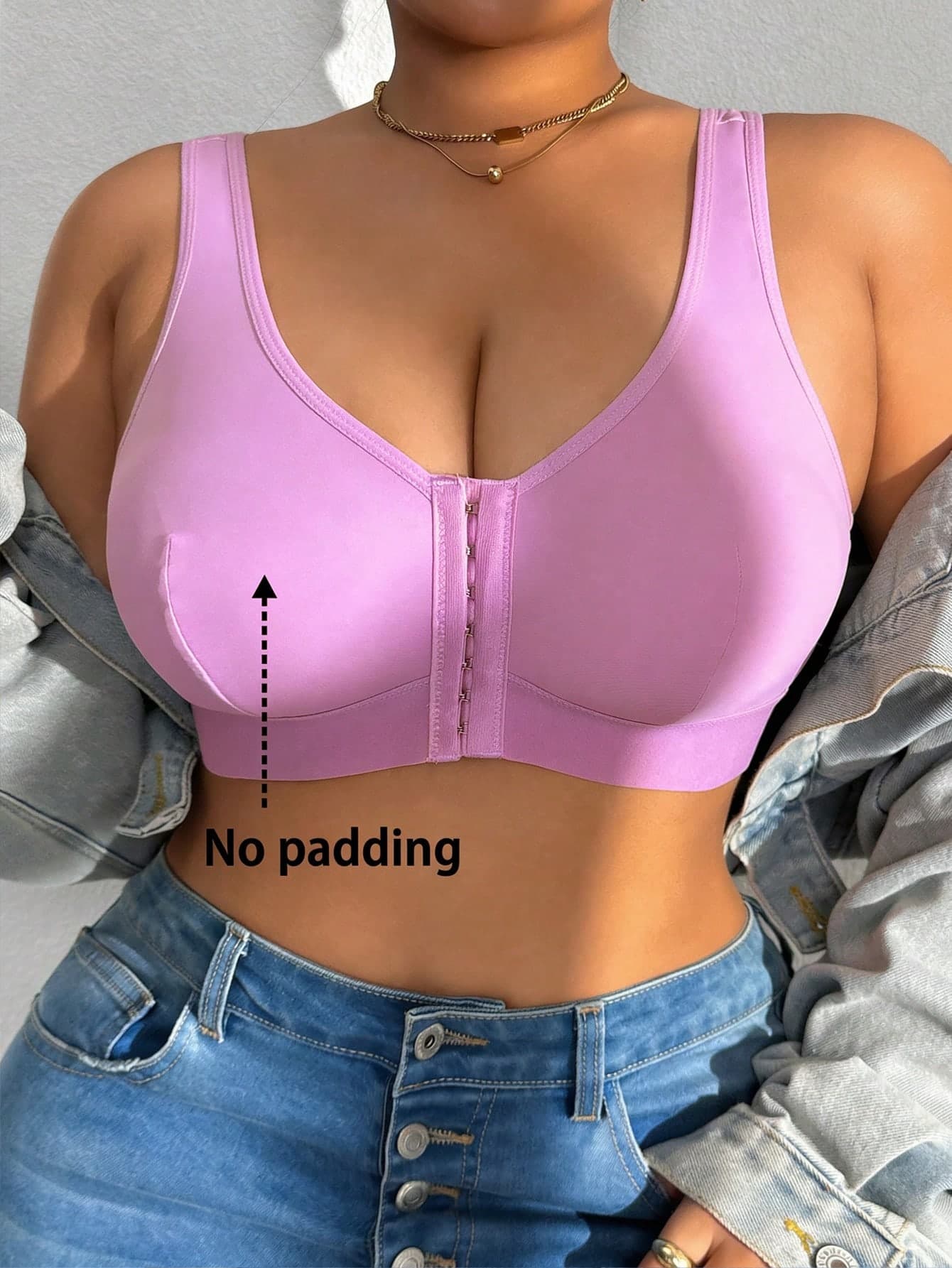 SHEIN 1pc Plus Size Front Closure Bra