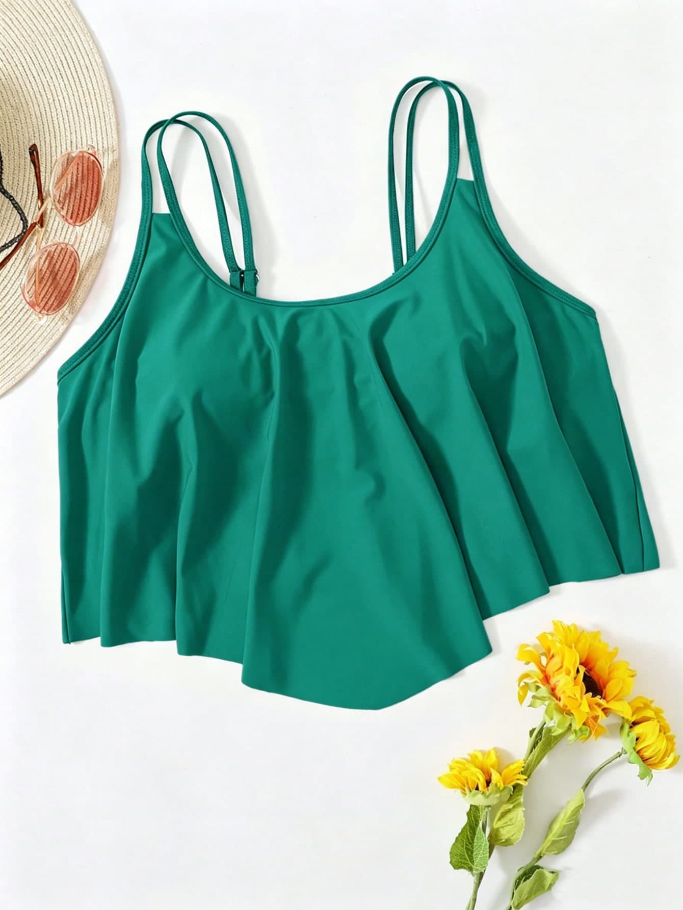 Swim Lushoire Women's Plus Size Spaghetti Strap Bikini Top