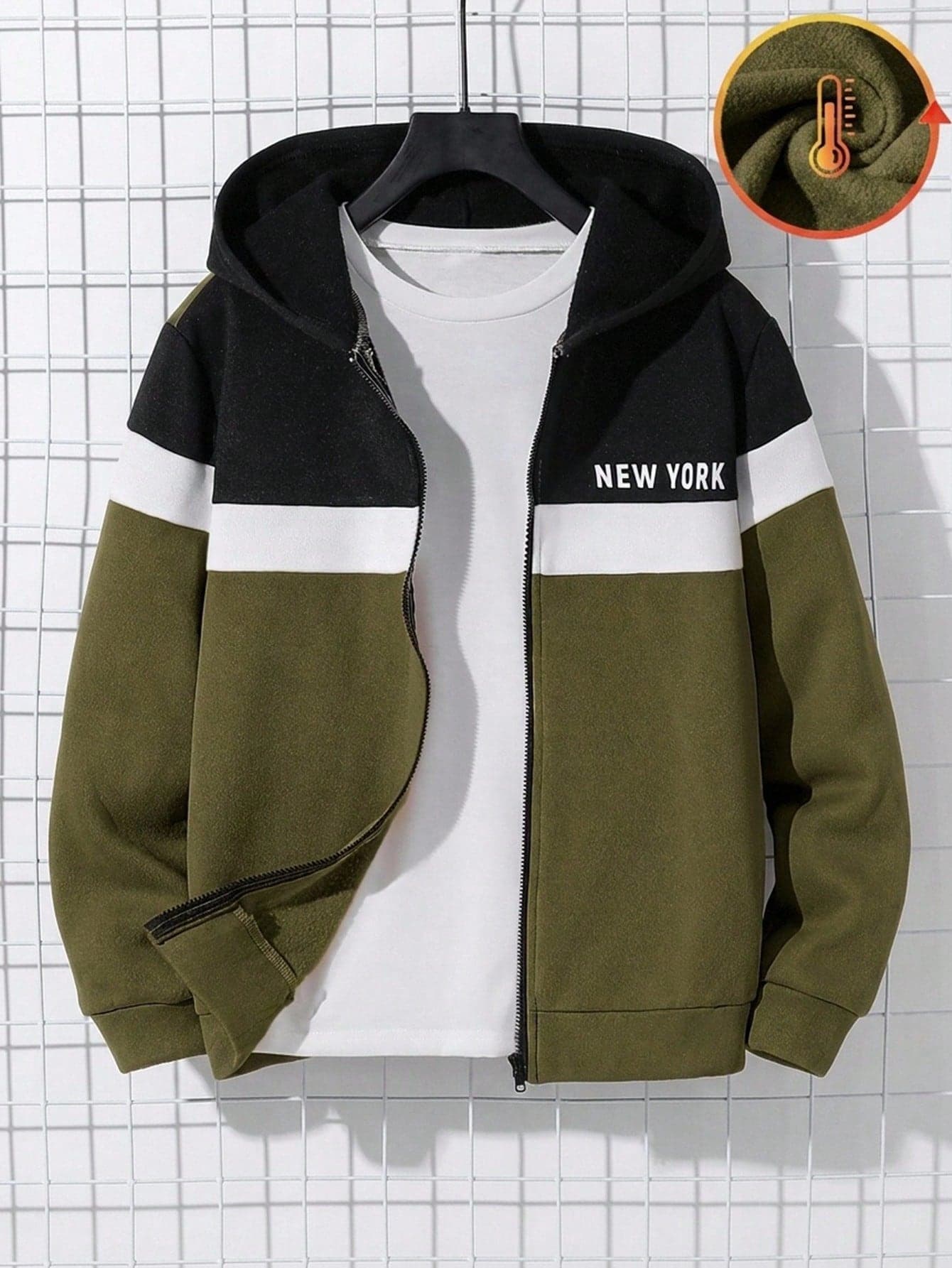SHEIN Tween Boy Casual Comfortable Patchwork Hooded Letter Graphic Sweatshirt Jacket, Suitable For Spring, Summer, Autumn, Winter, Perfect For Outdoor Play, School, Street Style, Party And Home Leisure, High Cost-Performance