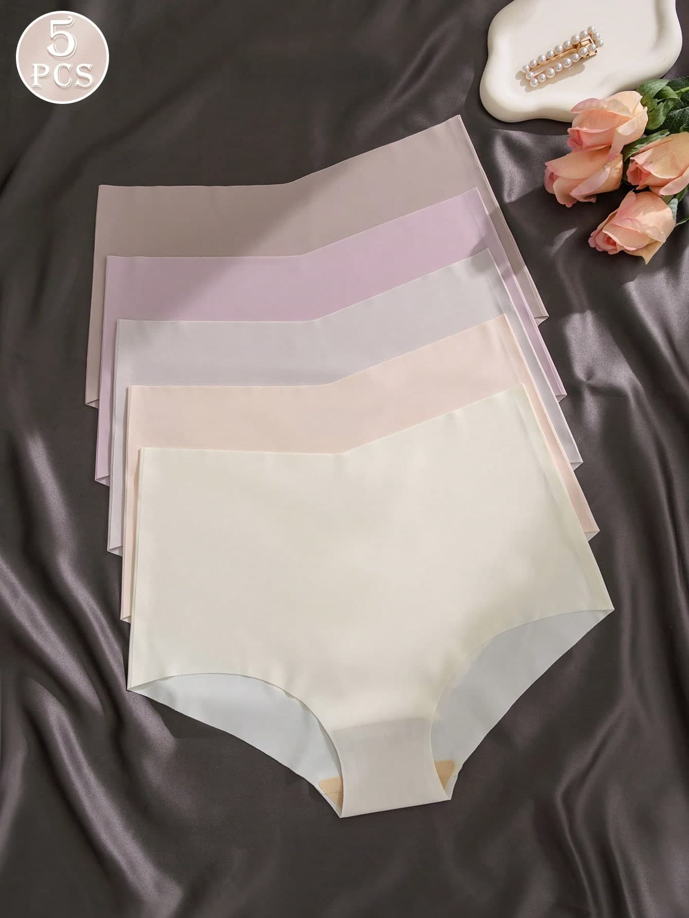 5pcs/Pack Women's Seamless Hipster Panties, Comfortable High Waist Briefs, Skin-Friendly, Versatile Colors