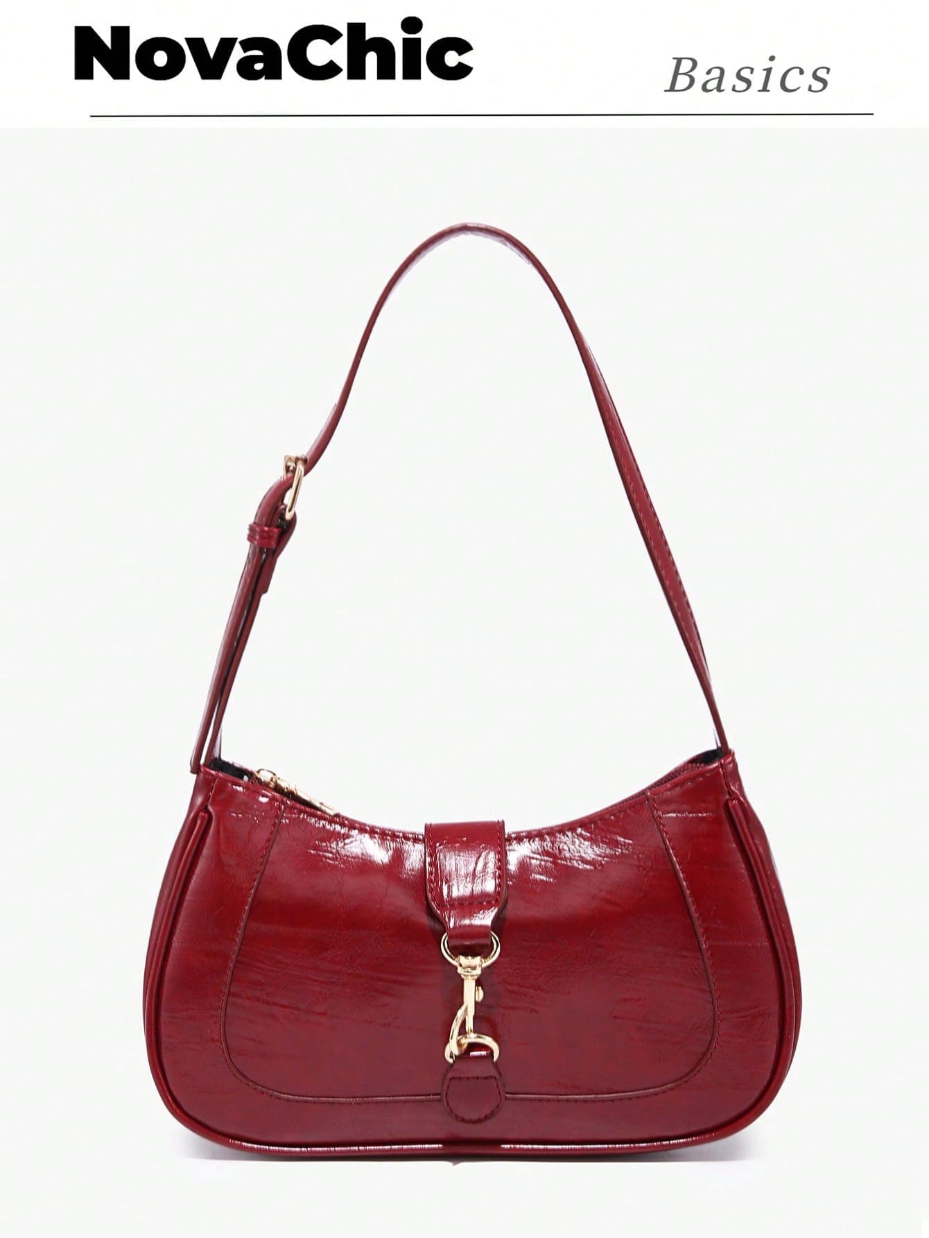 1pc Novachic Vintage Minimalist Crescent Shaped Adjustable Strap Handbag, Suitable For Dates, Outings, Parties