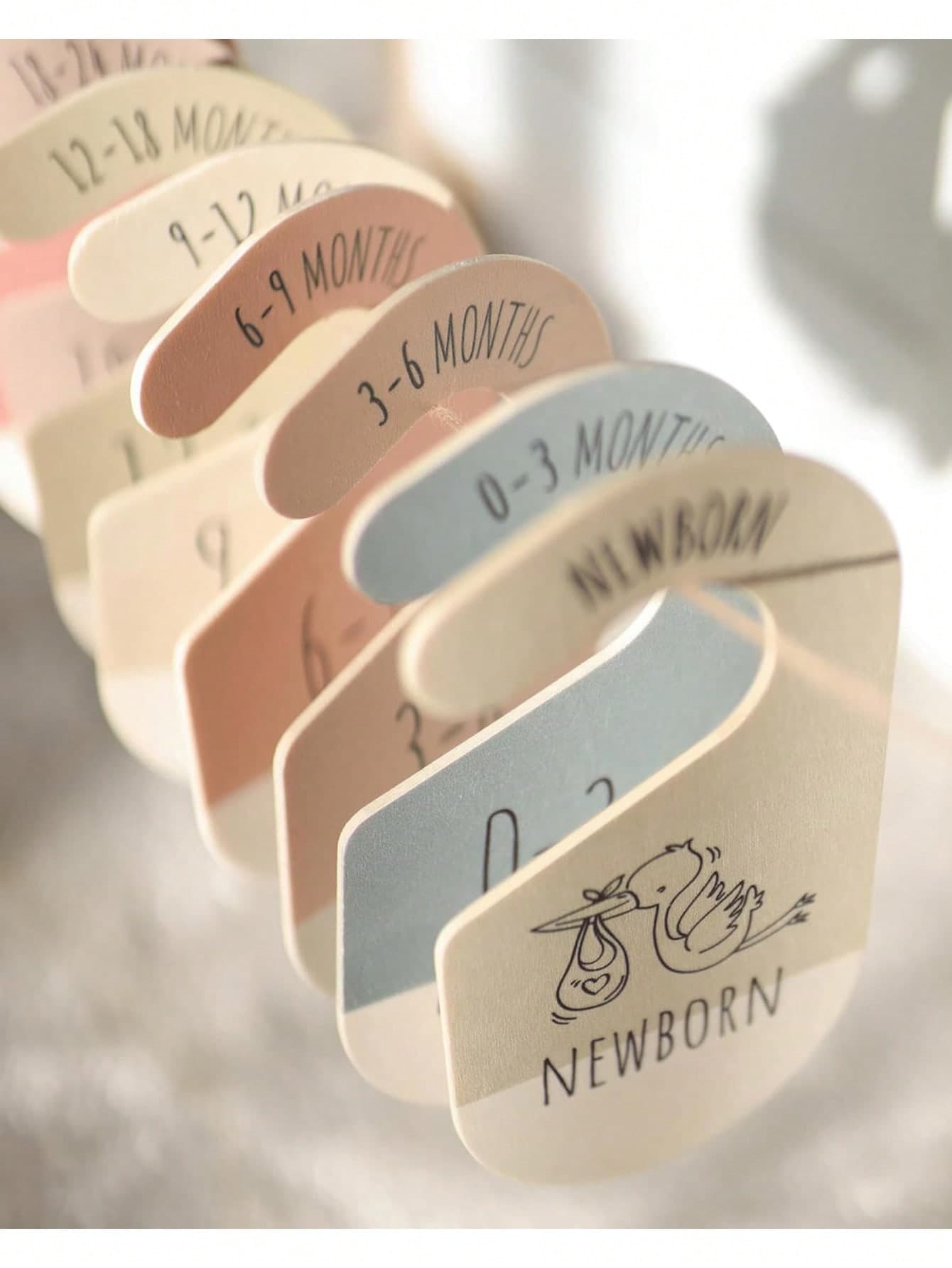 8PCS/SET Wooden Baby Closet Dividers Colorful Nursery Decor Baby Clothes Dividers For Closet Hangers Organizer For Boys Girls ,Baby Shower Gift