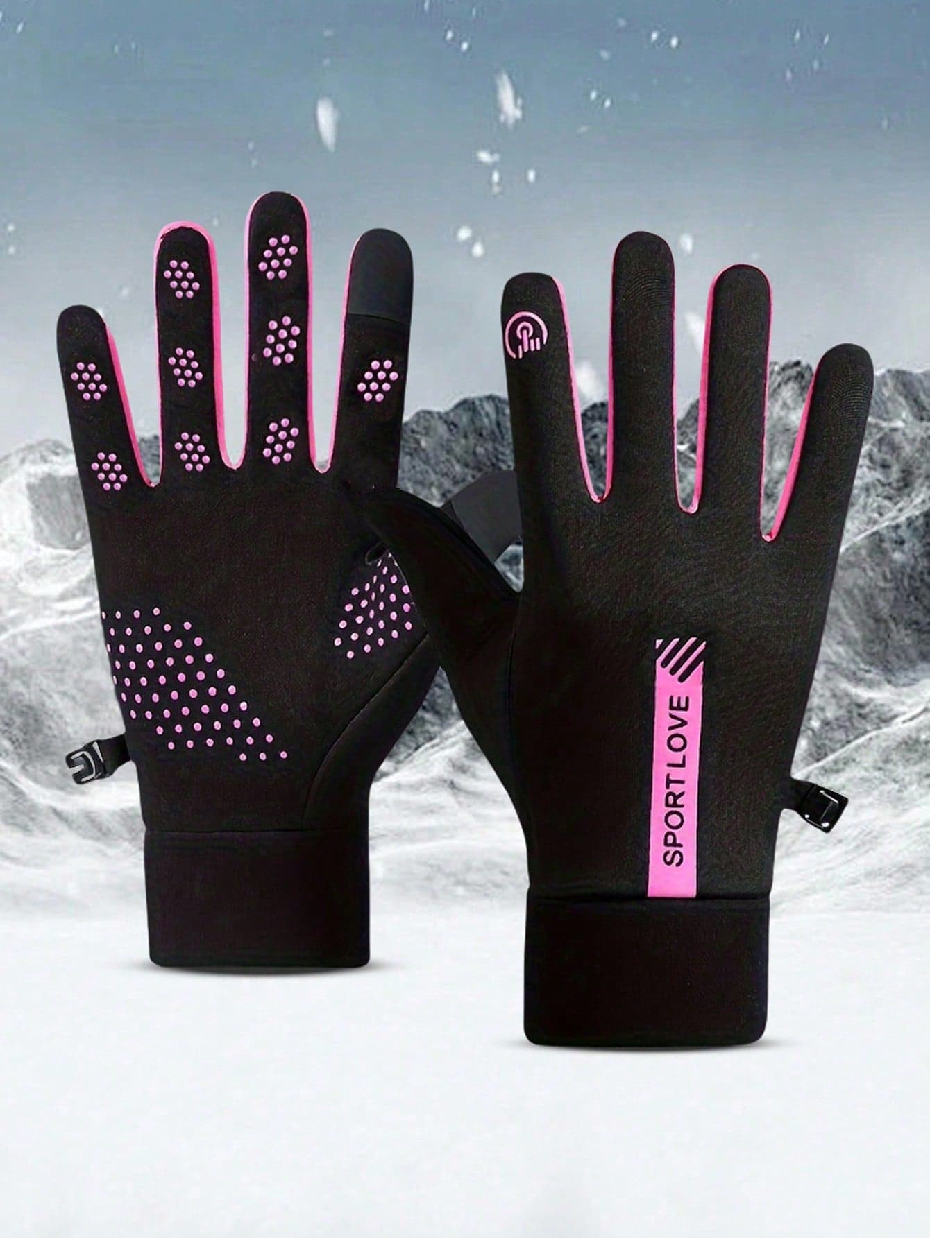 BONNY BOOM 1 Pair Winter Waterproof Windproof Anti-Slip Touchscreen Warm Gloves, Suitable For Outdoor Cycling, Driving, Skiing