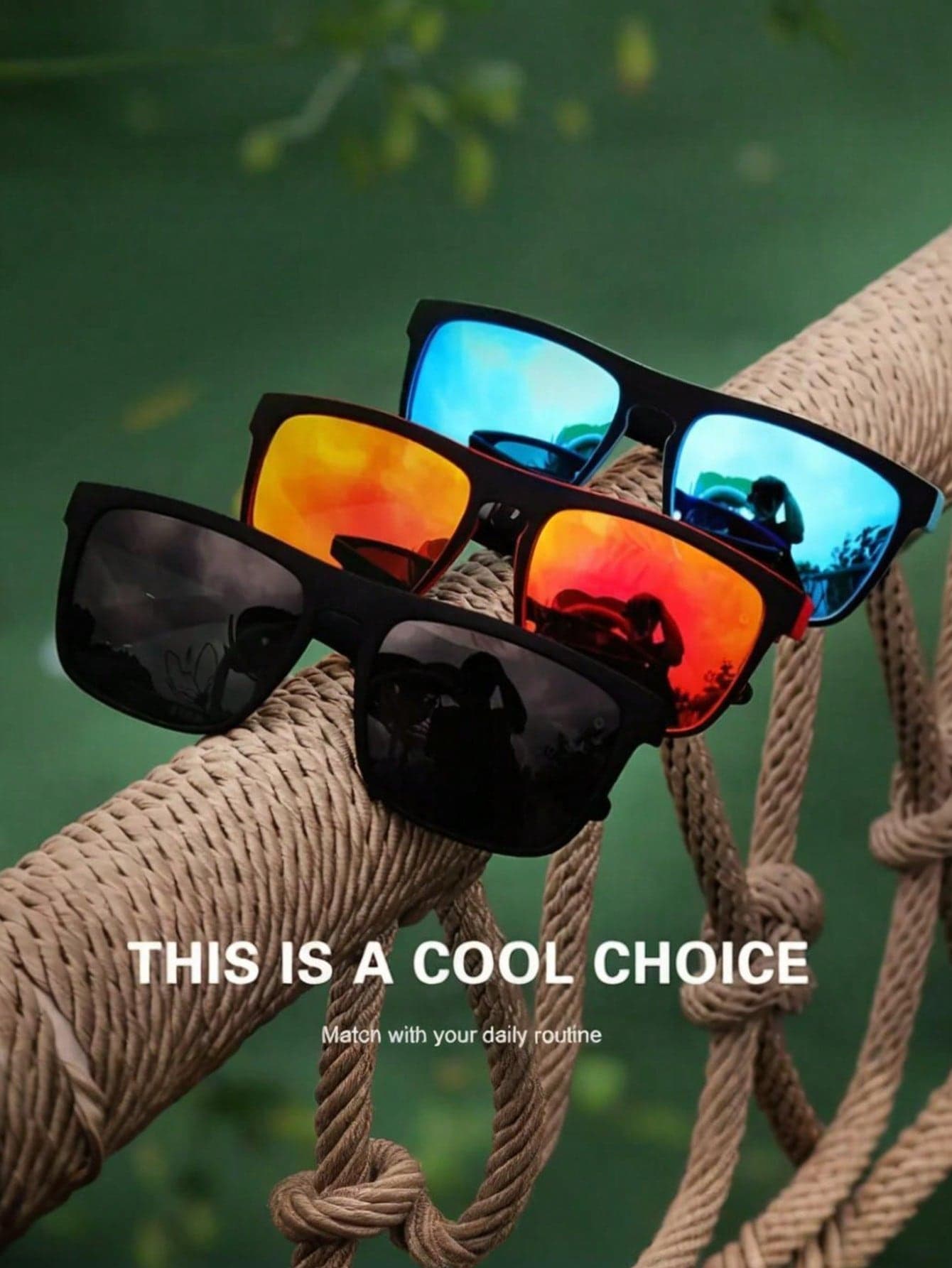 3 Pairs Cool Classic Square Fashion Glasses For Men, Outdoor Sports, Party, Vacation, Driving And Photo Props