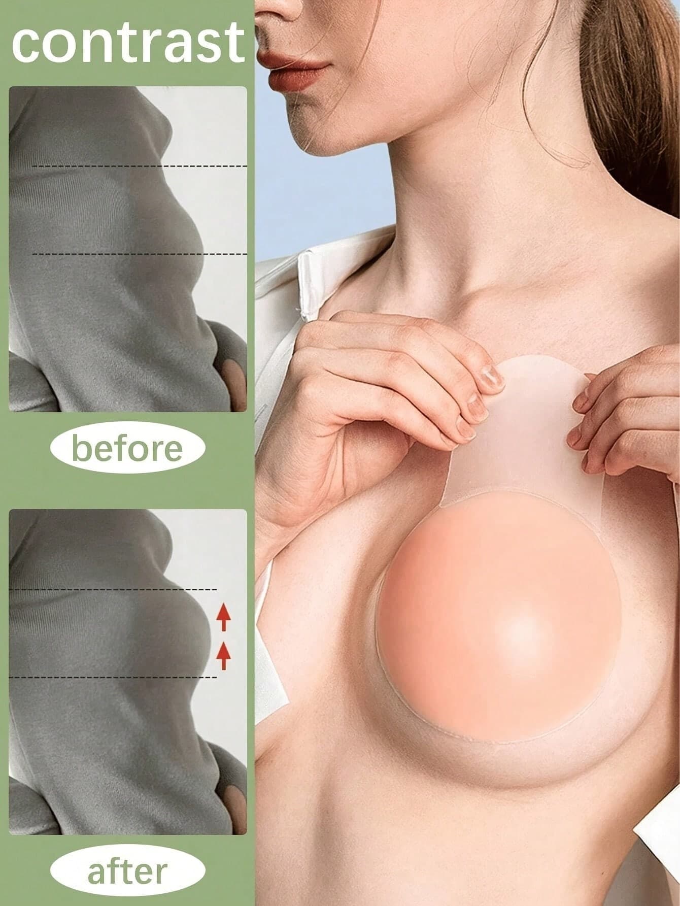 10pcs Invisible Silicone Nipple Patches - Sexy, Washable Chest Pasties With Anti-Glare & Lifting Effect, Seamless Contrast Reduction For A Smoother Look, Silicone Nipple Covers(2/10pcs)