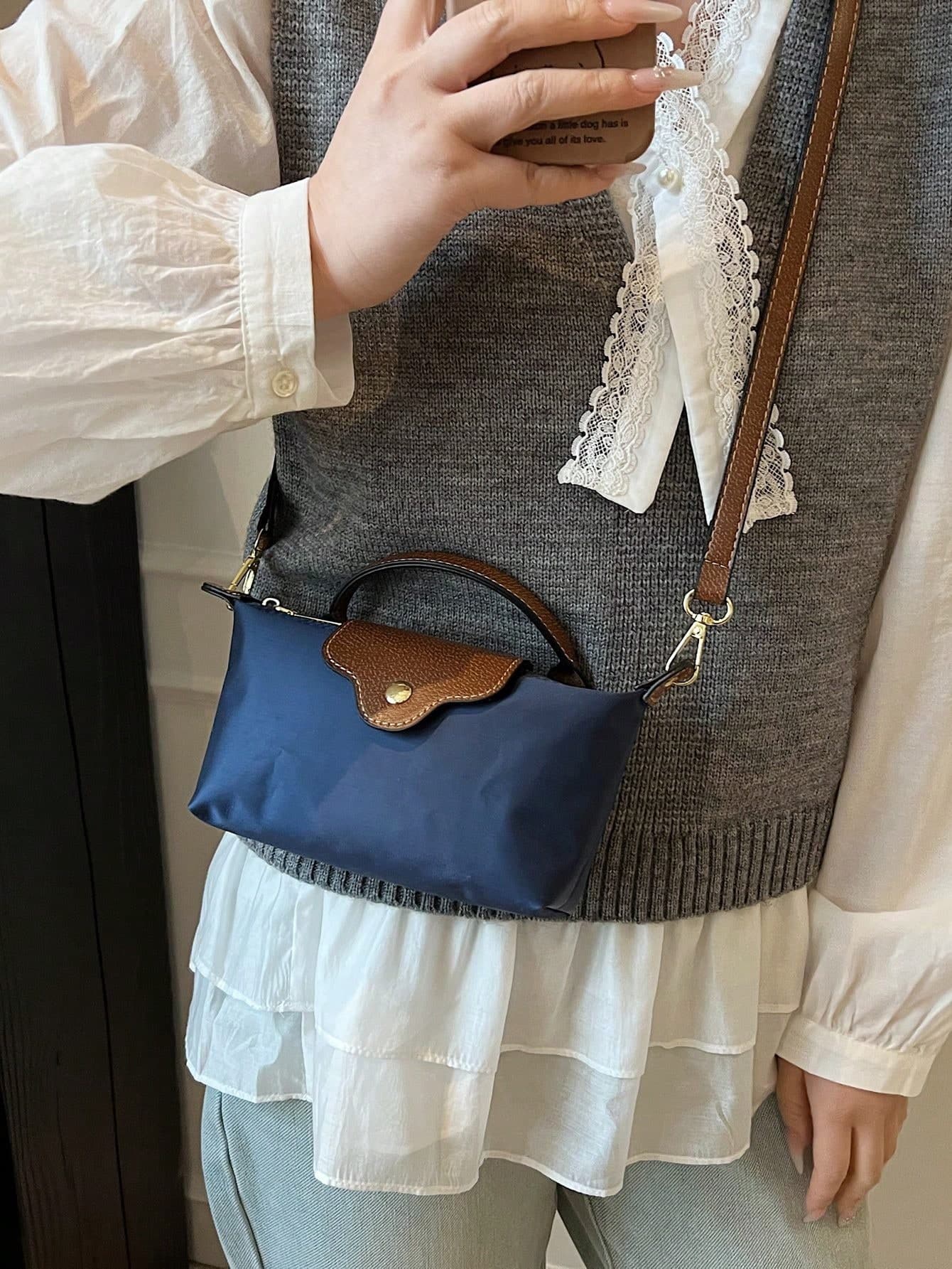 Women's Fashion Casual Versatile Color Block Dumpling Handbag, Minimalist Square Tote Bag, Stylish Handle Wallet, Retro Handbag With Detachable Shoulder Strap, Suitable For Girls, Female College Students, Young Professionals And Office Ladies, Perfect For Office, Campus, Work, Business And Commuting Occasions