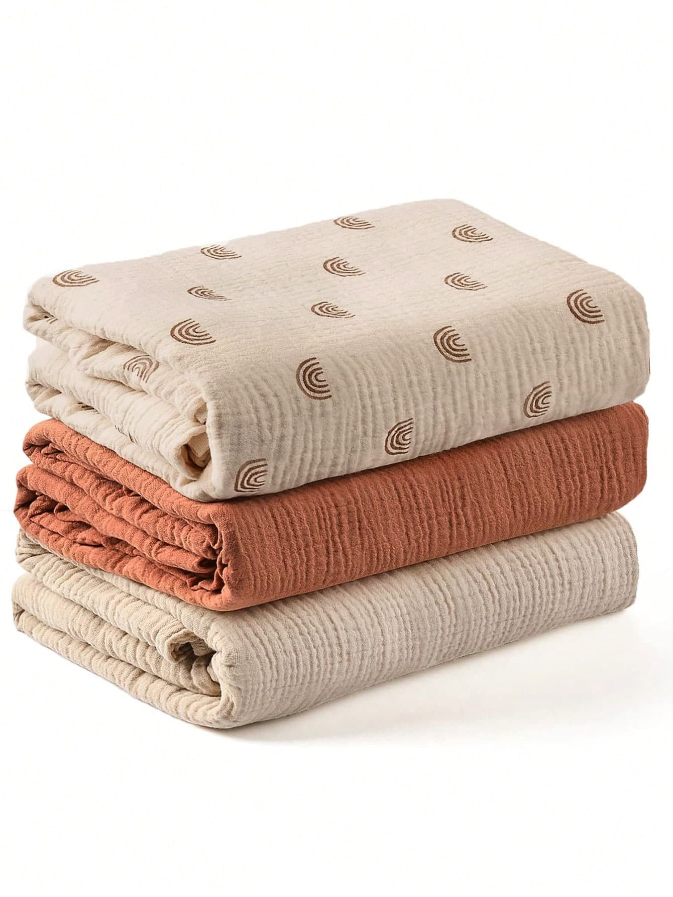 3pcs Multi-Color Muslin Baby Swaddle Blankets, Stroller Windshield Cover, Infant Swaddle Love Valentine