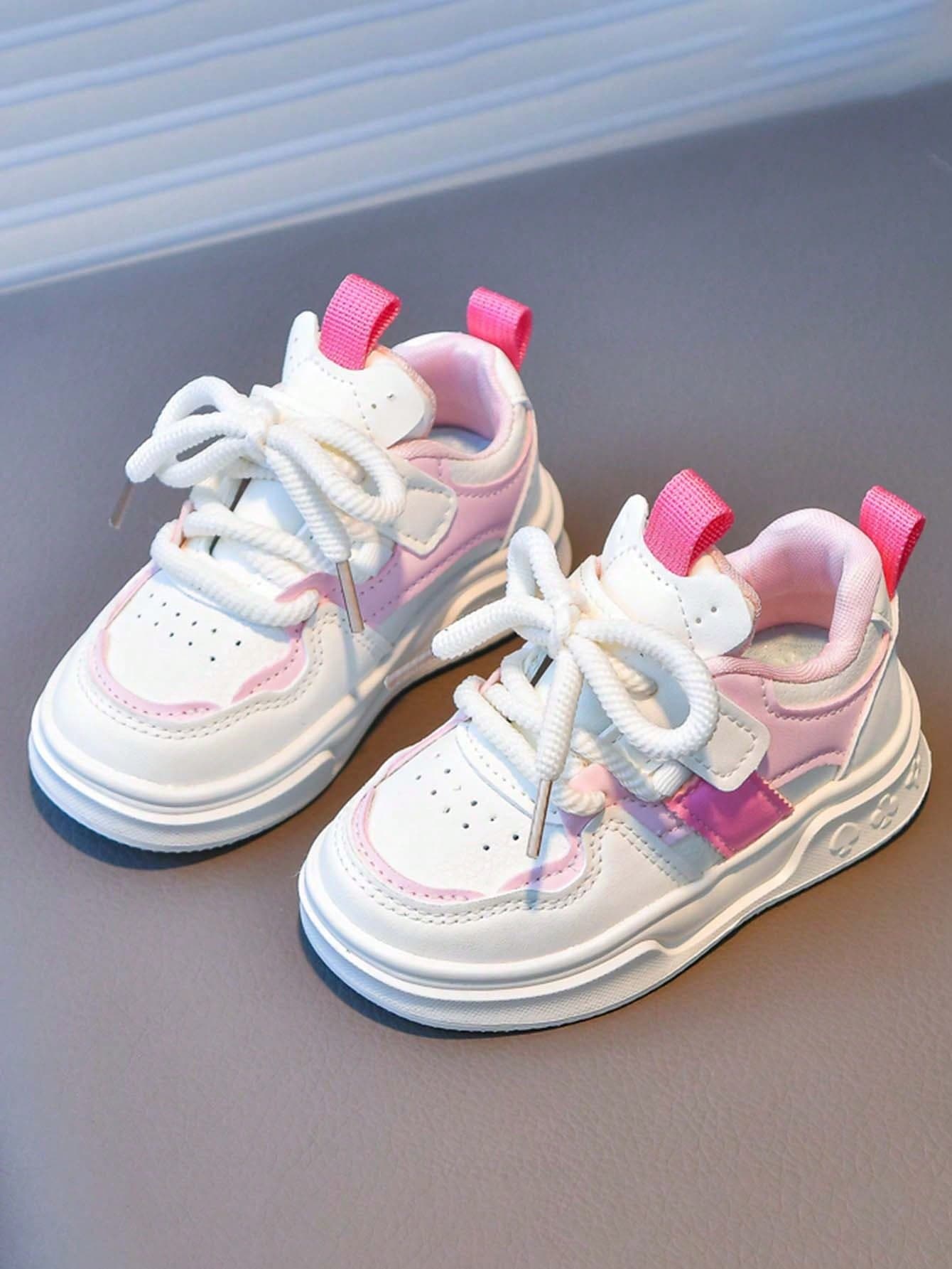 1 Pair Kids Soft Sole Anti-Slip Fashion Versatile Casual Sports Little White Shoes, Suitable For Spring & Autumn