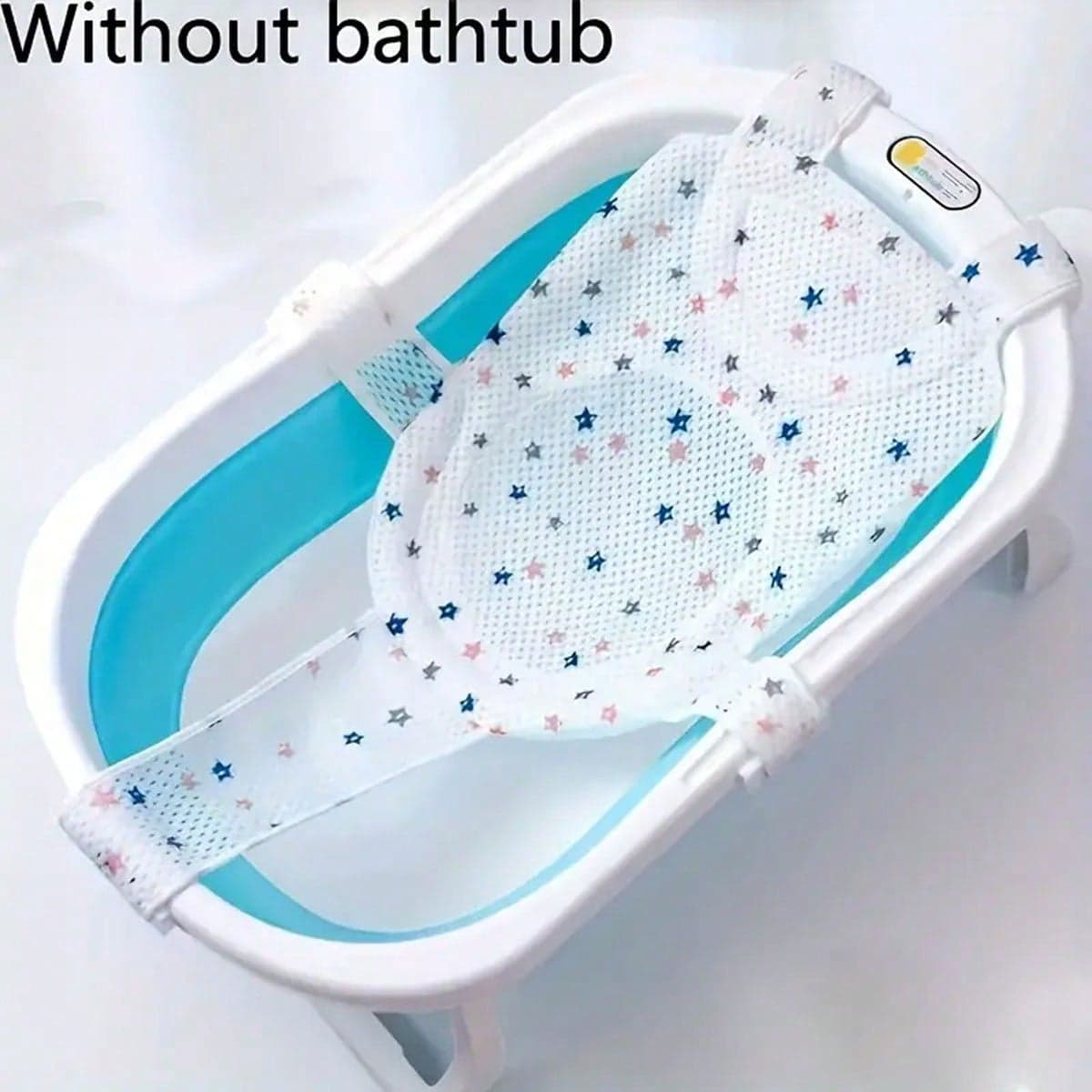 Baby Bathtub Support Seat Cushion, Soft And Anti-Slip Bath Pad With Pillow, Adjustable Polyester Fiber Bathtub Net Suitable For 0-3 Years Old - Ideal Gift For Christmas, Thanksgiving And New Year