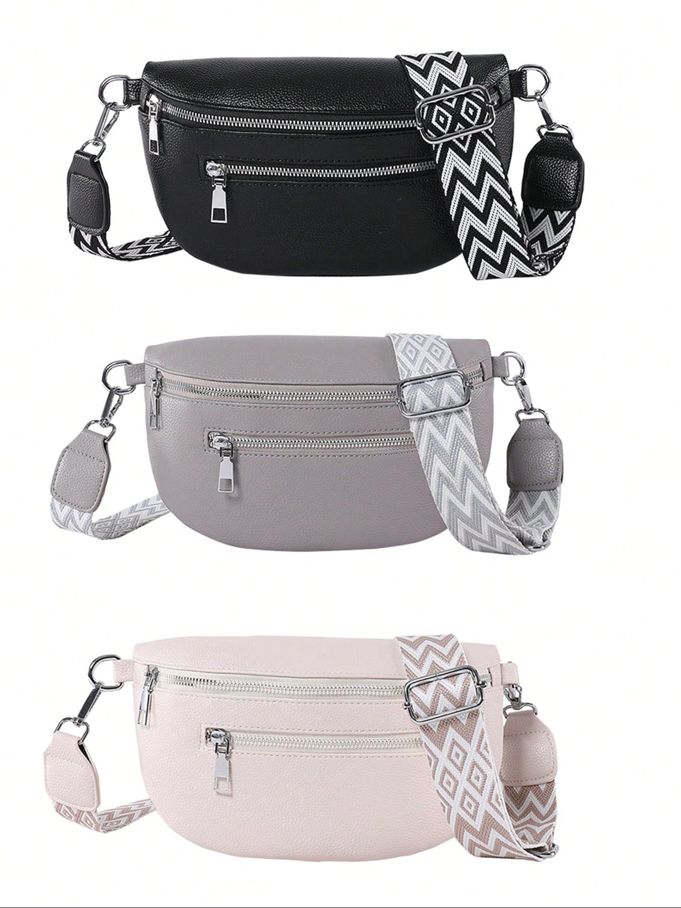 Soft PU Women's Fashionable Casual Waist Bag, Saddle Bag, New And Versatile Chest Bag, Shoulder Crossbody Bag, Travel Phone Bag.