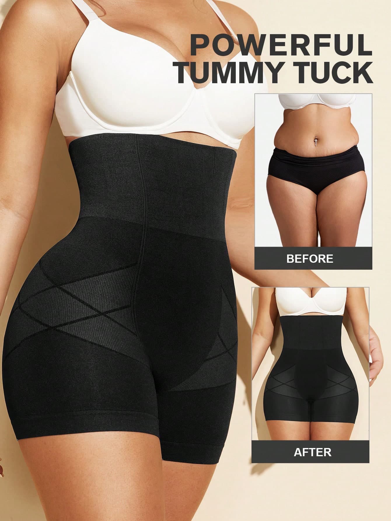 Women Shapewear Shaper Tummy Control Flat Belly Slimming Waist Trainer Butt Lifter Seamless Panty, Non-Pinching Non-Rolling Flat Belly Sheath