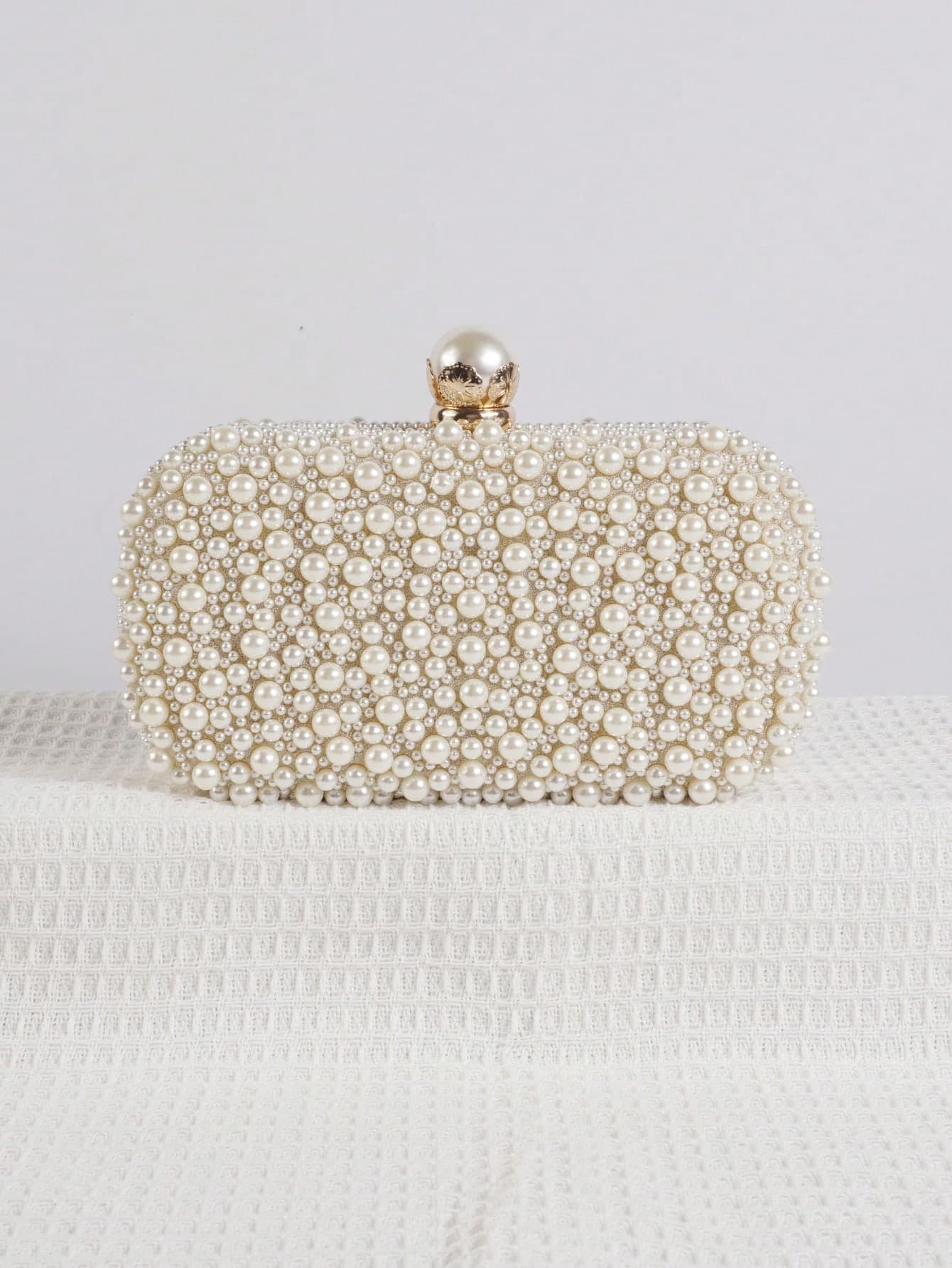 Mini Reversible Faux Pearl Beaded Clutch Bag Handbag With Shoulder Strap, Party Bags,Bride, Wedding Items
