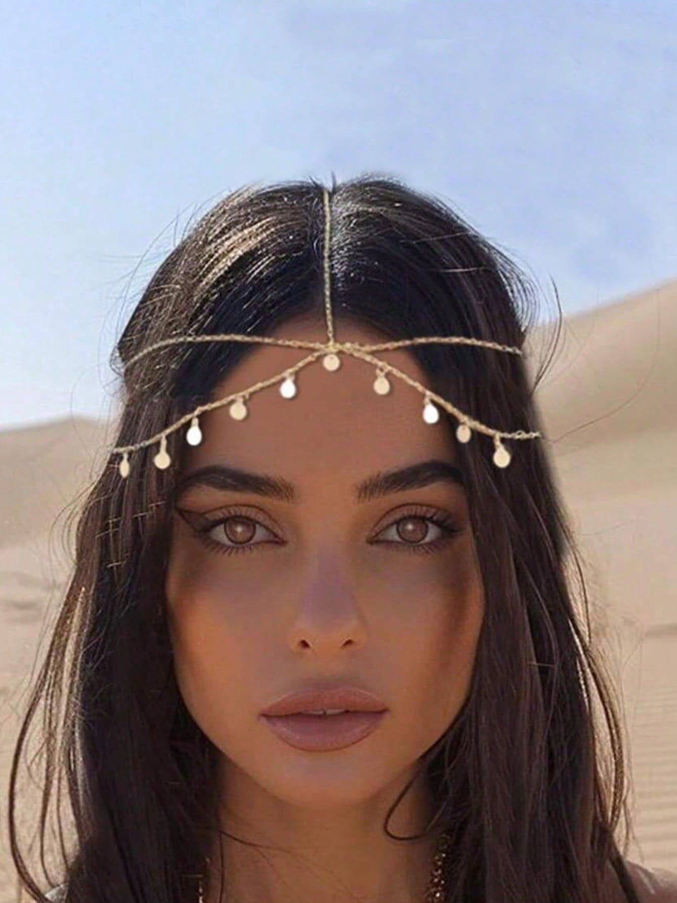 Bohemian Gold Sequin Multi-Layer Head Chain, Bridal Headdress Jewelry For Women, Festival, Wedding,Rave,Boho,Hair Accessories