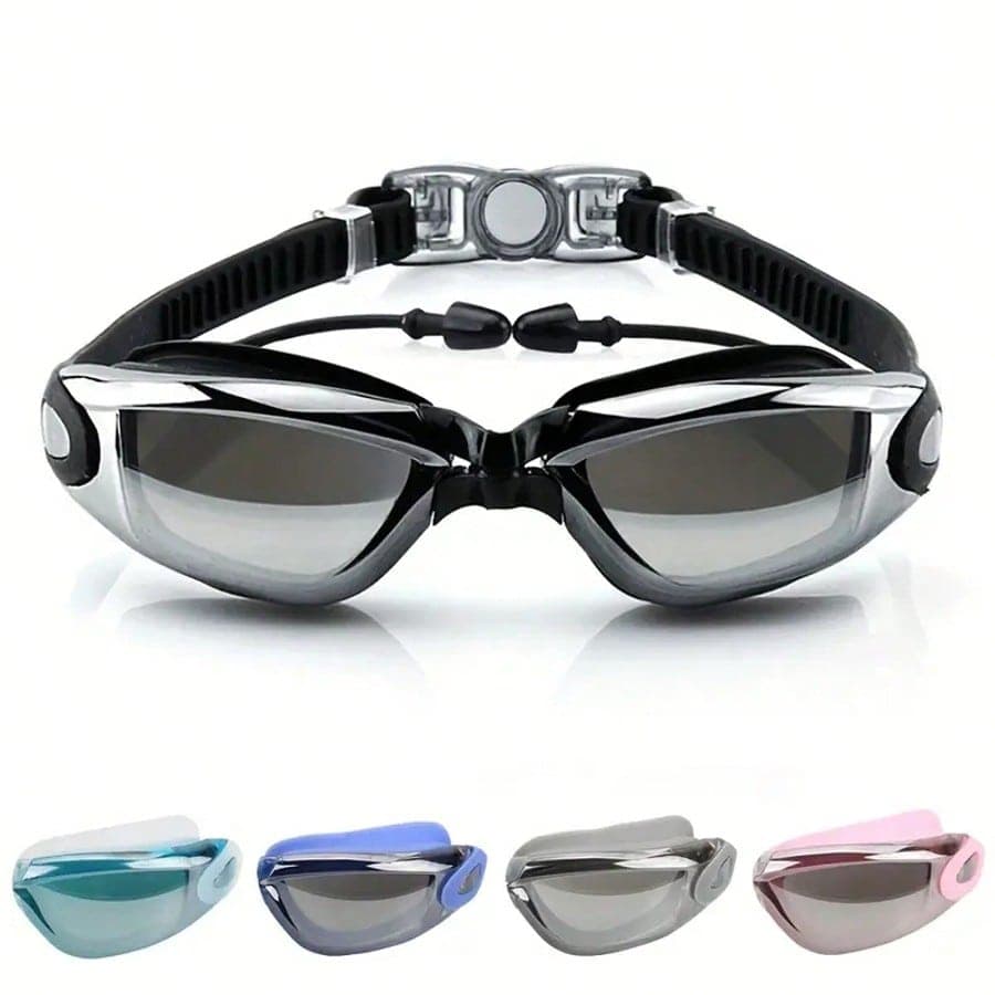 Adult Unisex Waterproof Anti-Fog Swimming Goggles With Earplug, Professional Swimming Goggles, Beach Essentials, Beach Accessories, Pool Float