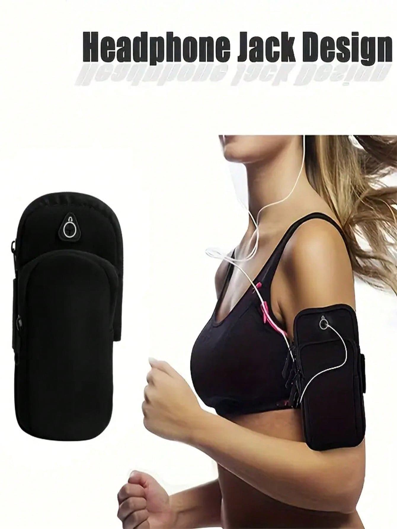 Waterproof Running Arm Band With Phone Holder & Earphone Jack, Lightweight Sports Fitness Arm Pouch, Adjustable Strap, Phone Storage During Workout