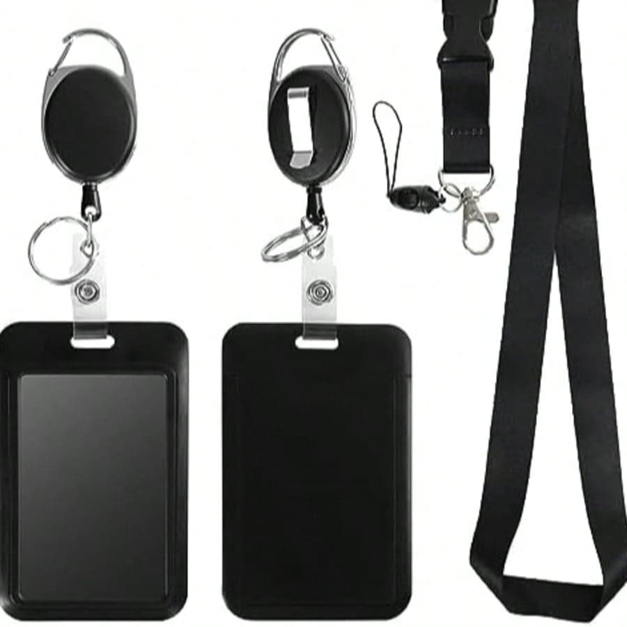 Retractable ID Badge Holder With Breakaway Lanyard,Heavy Duty Badge Reel,Detachable Keychain, Cruise Ship Cards Holder,For Nurse Officer Teacher Security Staff Women Men,School Supplies,Back To School