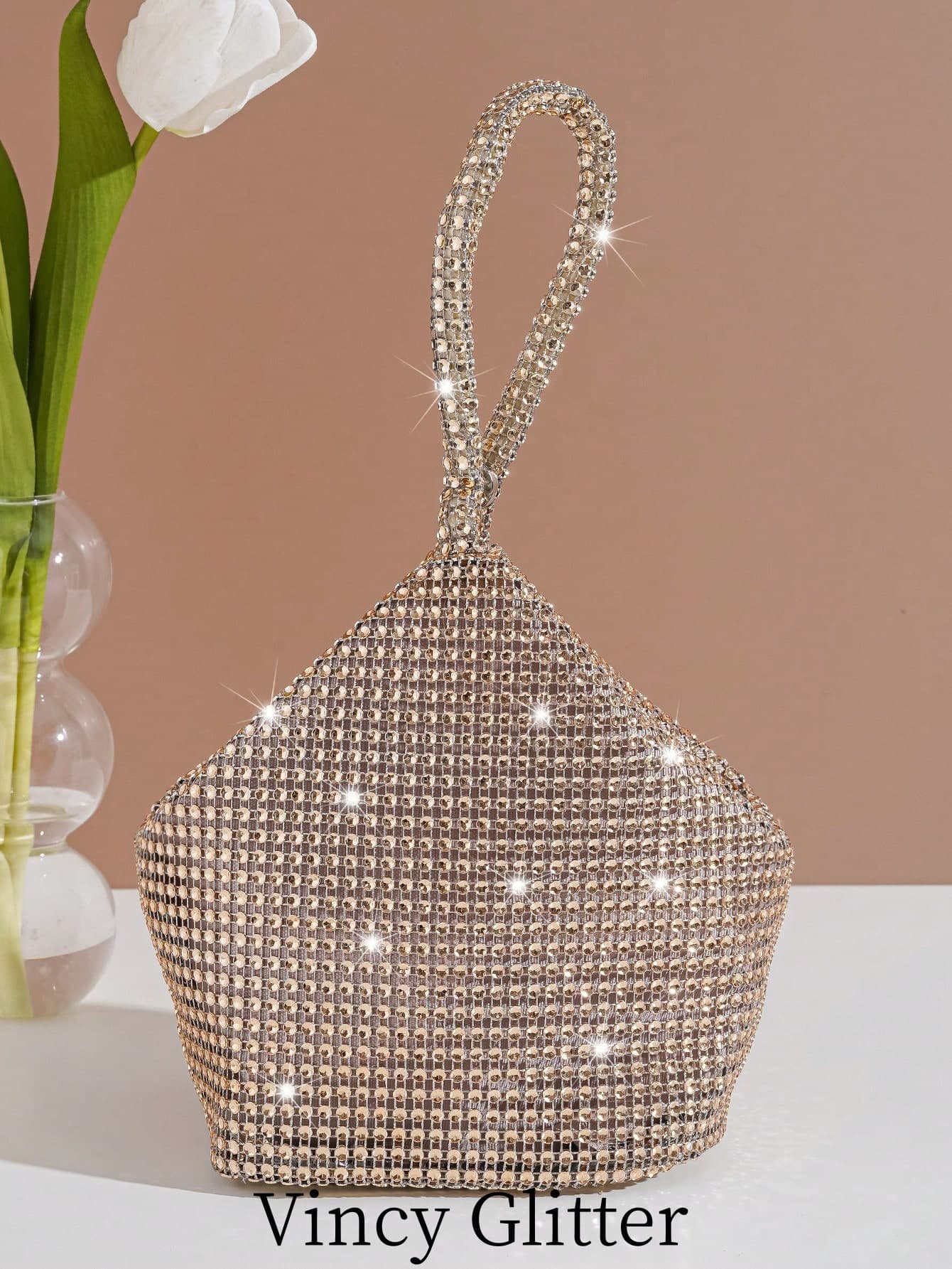 Fashionable Luxury Rhinestone Decorated Evening Handbag, Clutch Bag For Wedding