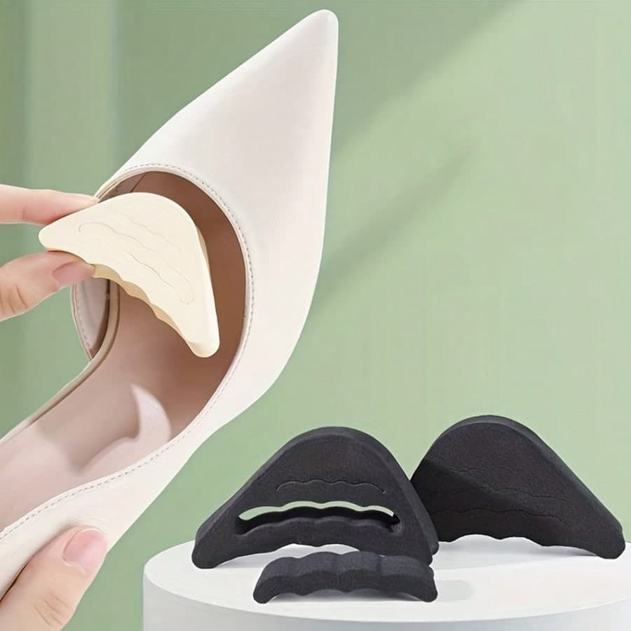 Women's High Heel Shoe Size Adjuster Insoles - Soft Anti-Slip Toe Pads, Half Size Increment (Up/Down Adjustment), Ergonomic Toe Protection Device, Comfortable Fit, Heel Foot Pads | Tight Shoe Insoles | Elastic Shoe Insole Material