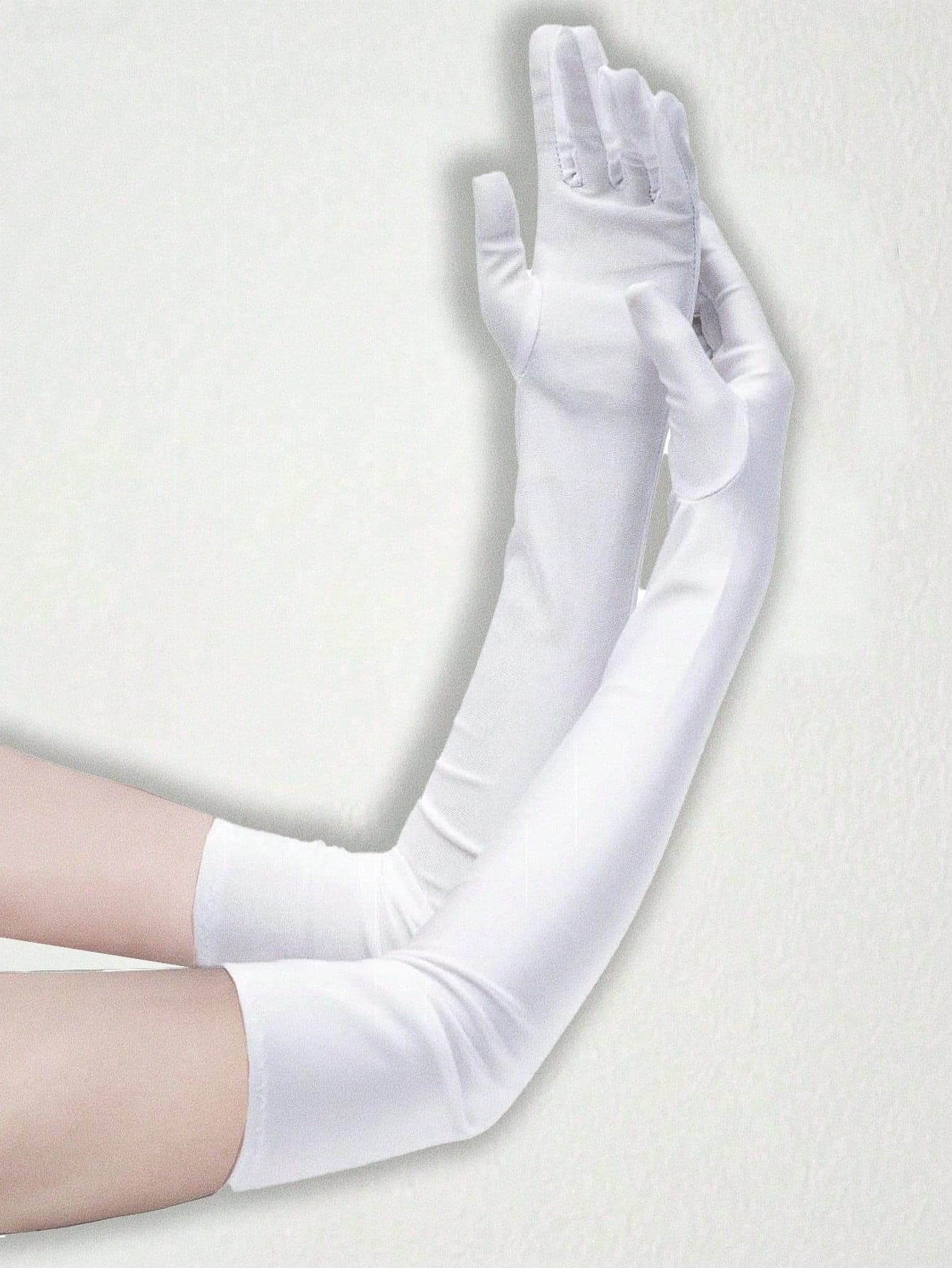 1 Pair Women's Long Satin Gloves, 21 Inches Long, Suitable For Women To Wear, Elegant Style, Suitable For Opera Performance, Elbow Length, Can Be Used For Performance Costume.