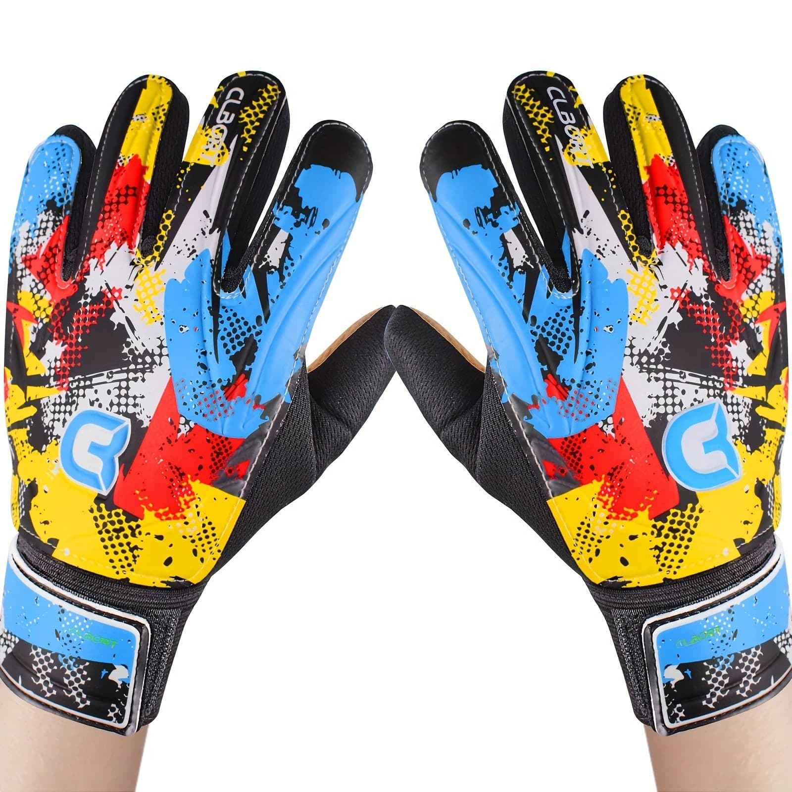 Football/Soccer Goalkeeper Gloves, Graffiti Design Goalkeeper Gloves, Strong Grip Goalkeeper Gloves, Anti-Slip Soccer/Football Gloves