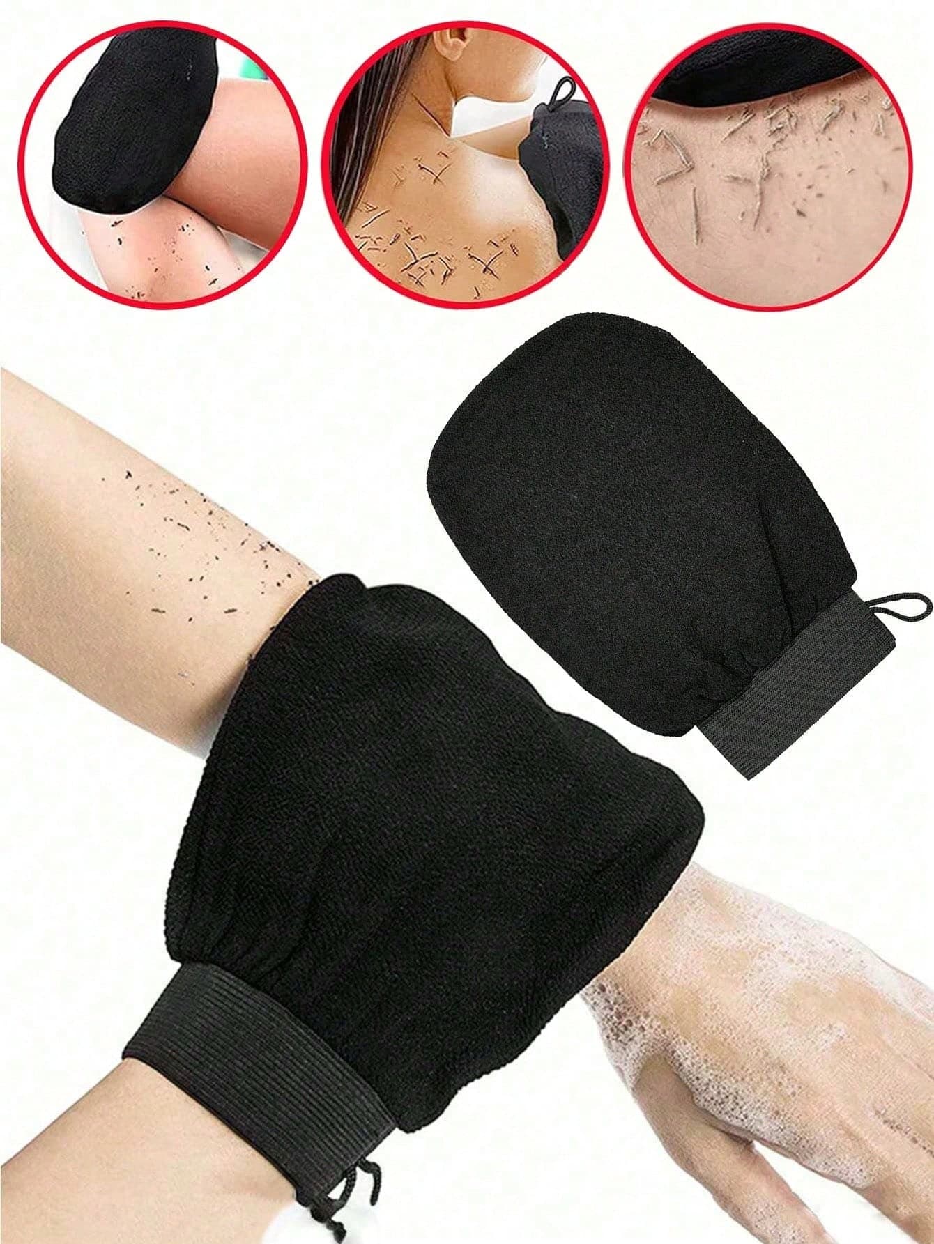 2 Pairs Deep Exfoliating Gloves, Smooth & Radiant - Body Scrub Bath & Shower - Cleanse & Remove Dead Skin - Gentle Yet Effective Exfoliating Gloves, Korean Exfoliating Gloves, Visibly Removes Dead Skin Made Of 100% Rayon Fiber (2/1pc)