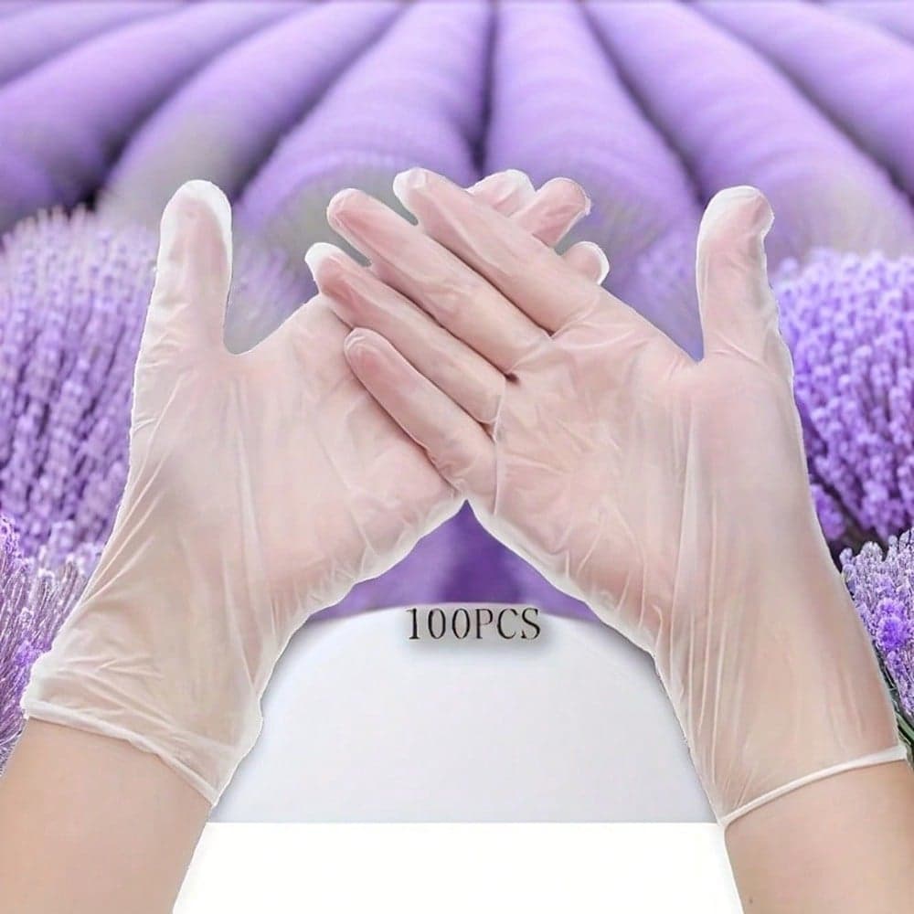 100pcs Transparent PET Disposable Gloves - Waterproof, Latex-Free, Powder-Free, Soft And Comfortable, Suitable For Kitchen, Bathroom, Pet Care, Housework, Beauty, Hairdressing And Hotel Services, Can Be Used As Pet Washing Gloves, Kitchen Gloves, Smooth Texture, Lead-Free.