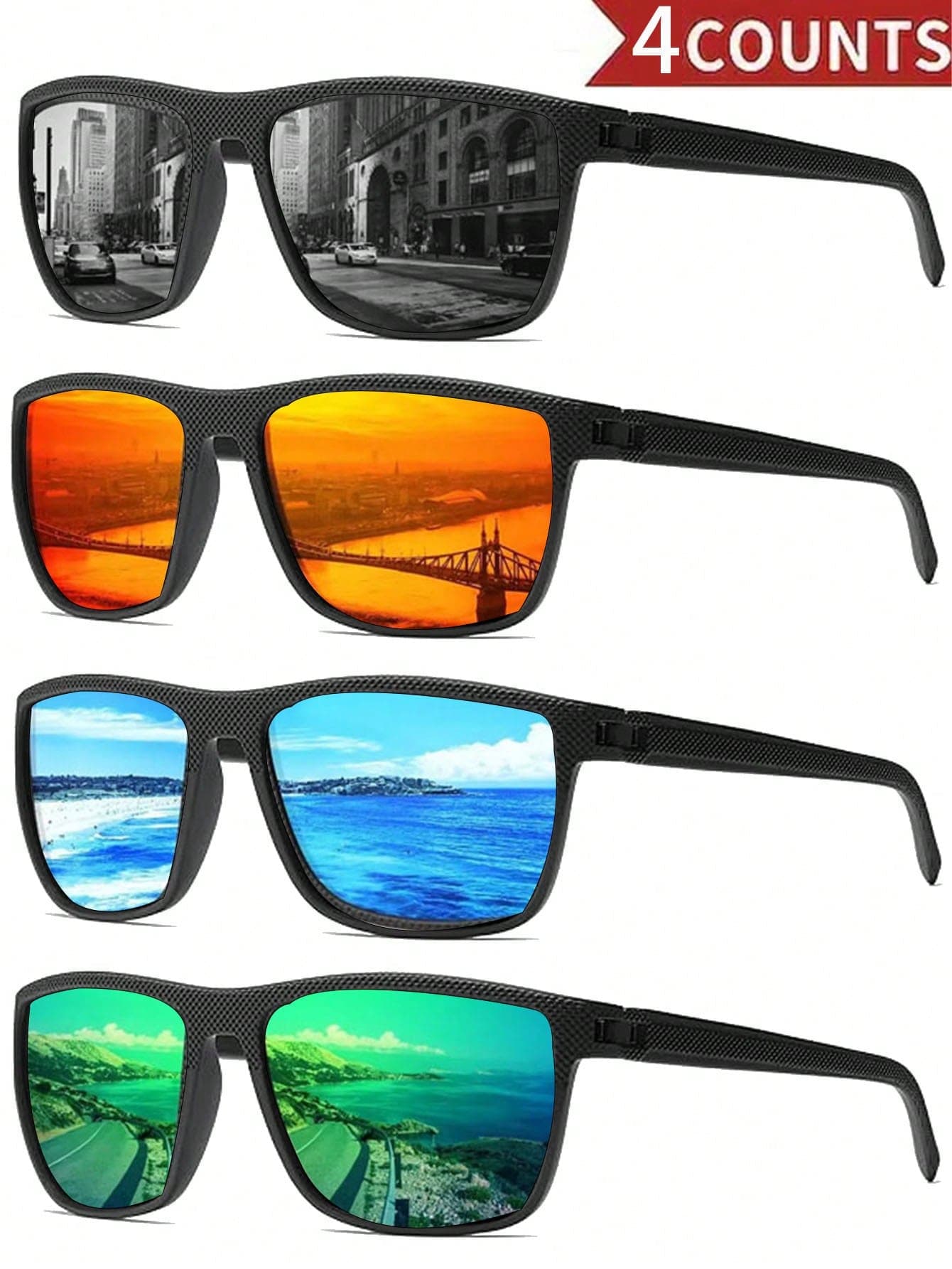Fashionable Men's Glasses, High-Definition Fantasy Lenses, Vintage Square Frame, Stylish Multi-Color, Suitable For Daily Wear, Street Shopping, Photo Prop, Single Or Multi-Piece Available, Great Gift For Holidays