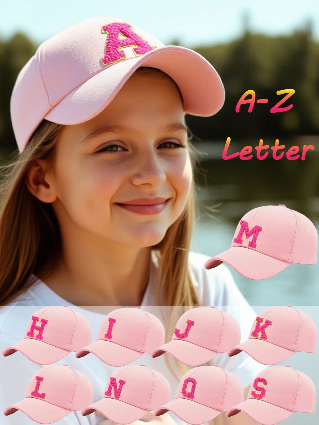 1pc Kids' Hip Hop Cap, A-Z Letter Embroidered Baseball Hat, Adjustable Snapback For Boys And Girls, Outdoor Casual Sun Hat