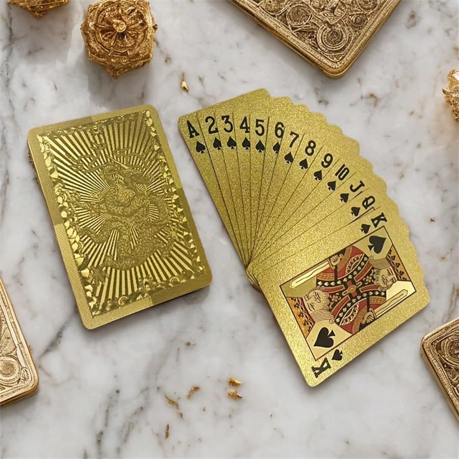 1 Set Matte Golden Dragon PVC Waterproof Durable Playing Cards, Suitable For Celebration Events Such As Valentine's Day, Thanksgiving, Christmas, Halloween, New Year