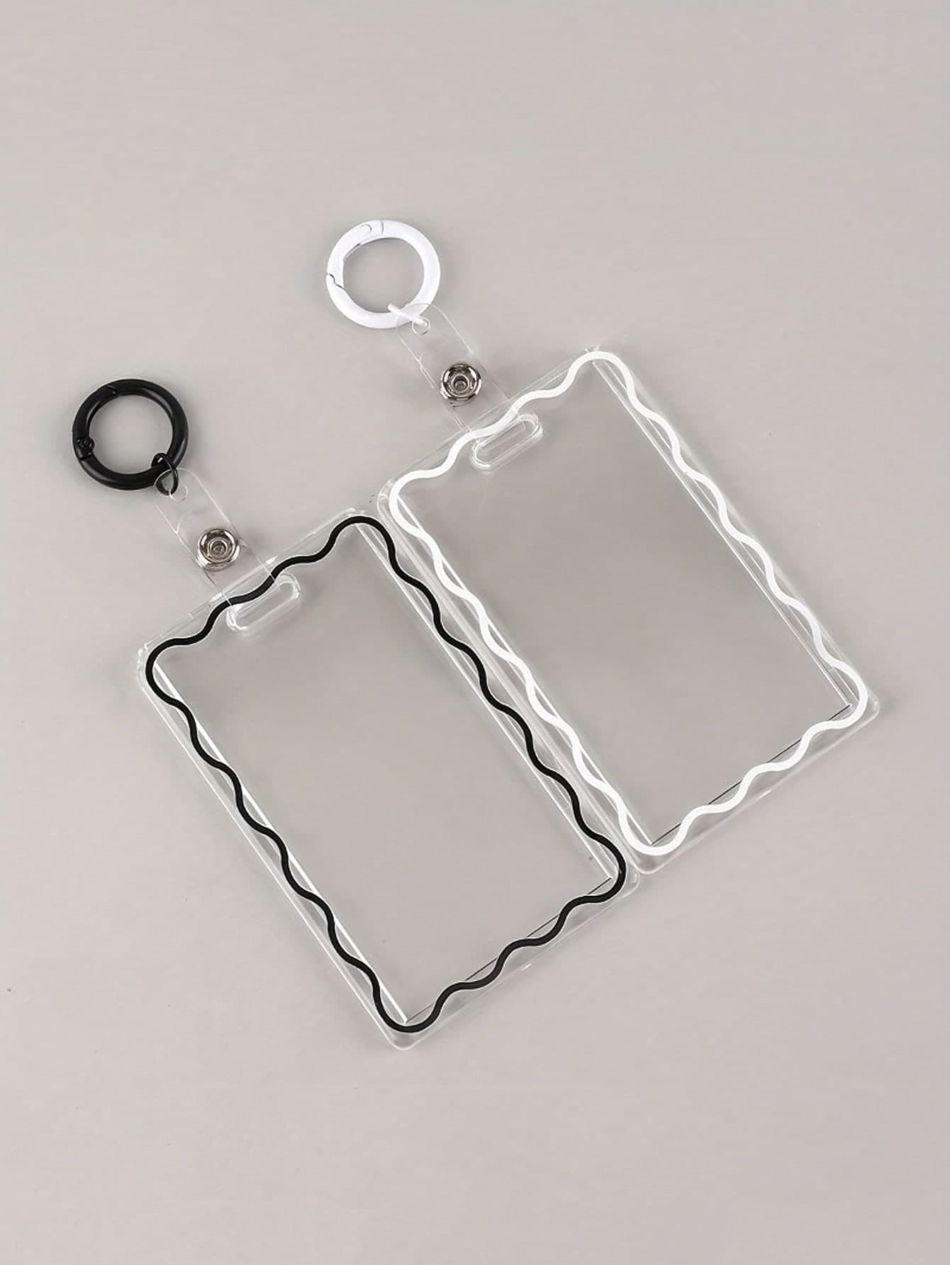 1 Set Of 1 Card Holder & 1 Keychain, Transparent Acrylic Card Holder, Student Campus Card/Meal Card Protector With Keychain, Office Supplies, School Supplies, Home Supplies, Suitable For Campus Card, Student ID, Medical Card, ID Card, Bank Card. Back To School Season, Office Supplies, Back To School Supplies