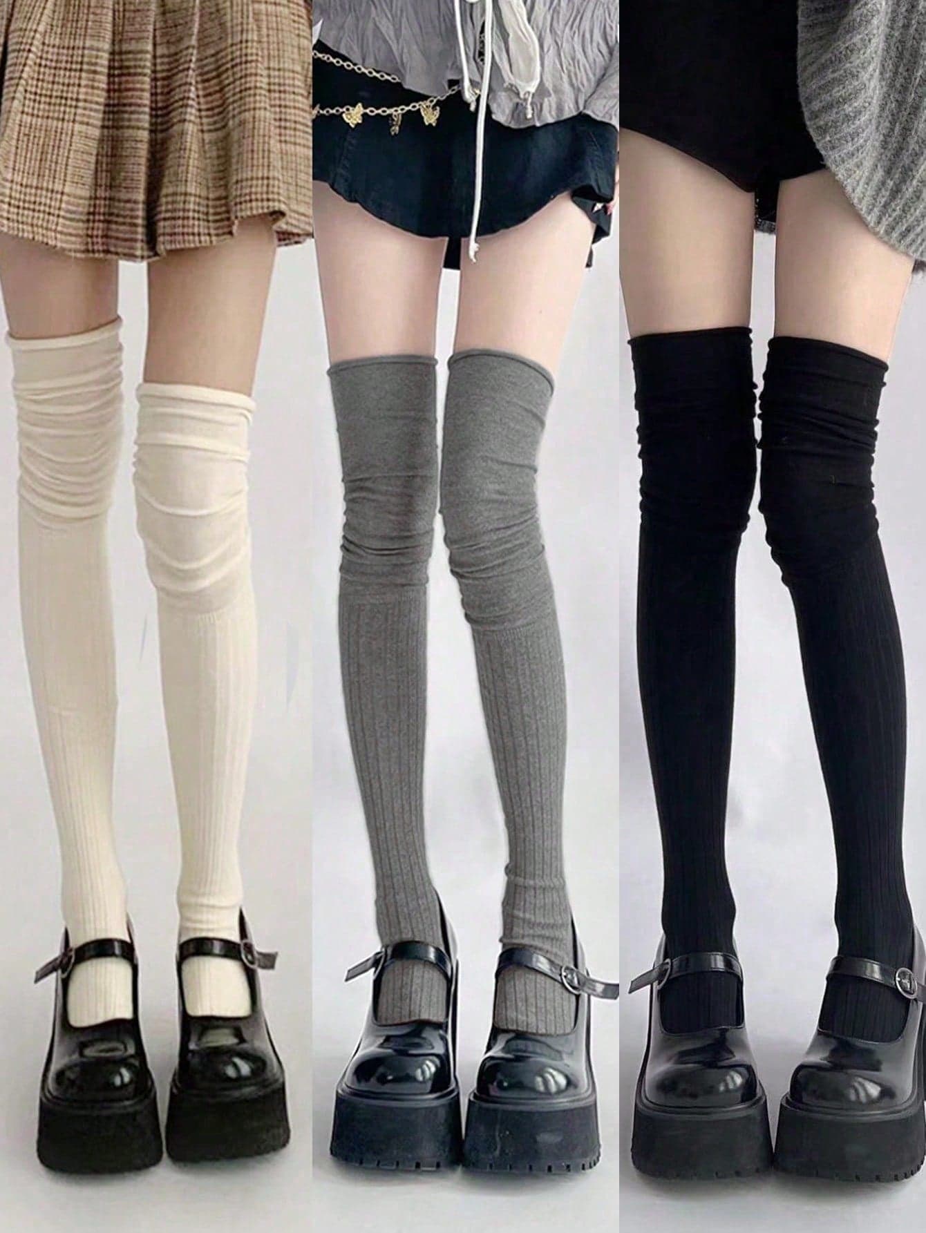 1/2/3 Pair Breathable Moisture-Wicking Comfy Sweet Knee-High Socks, Collegiate Style, Y2K, Cozy