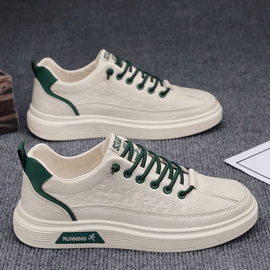 OBOVAY Universal Men's Low-Top Solid Color Casual Skate Shoes - Adjustable Buckle, Non-Slip, Comfortable, Breathable, Lightweight, PU Upper, PVC Sole, Suitable For Outdoor Walking, Hiking, Jogging In All Seasons.
