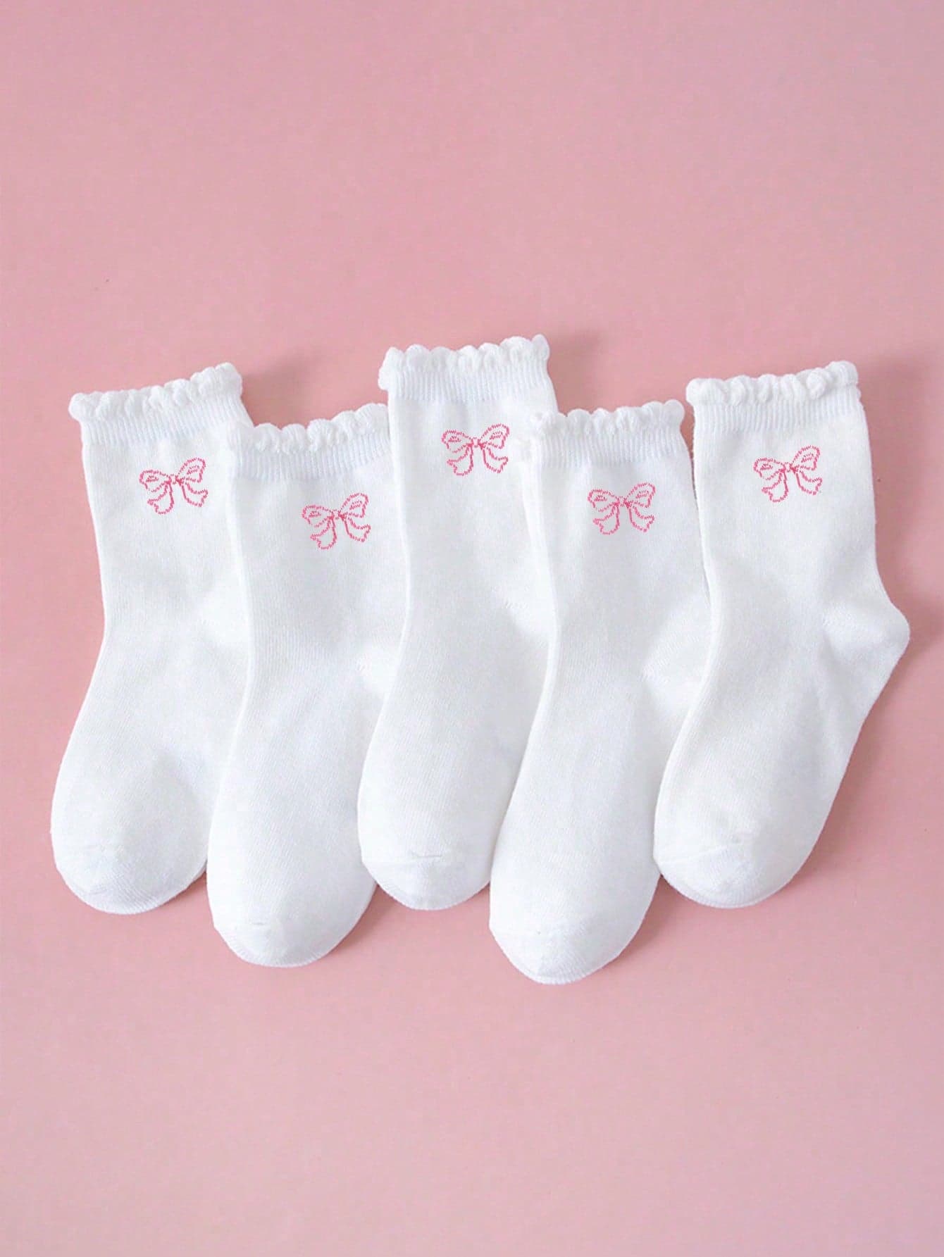 Spring/Summer 1/5 Pairs Girls White Princess Style Lace Socks, Cute Sweet Heart Decor, Simple Versatile Breathable Sweat-Absorbent School Style Mid-Calf Socks, Casual Soft Comfortable Campus Socks, Suitable For School Wear/Outdoor Activities/Holiday Gifts/Campus Performances, Multiple Combinations Available