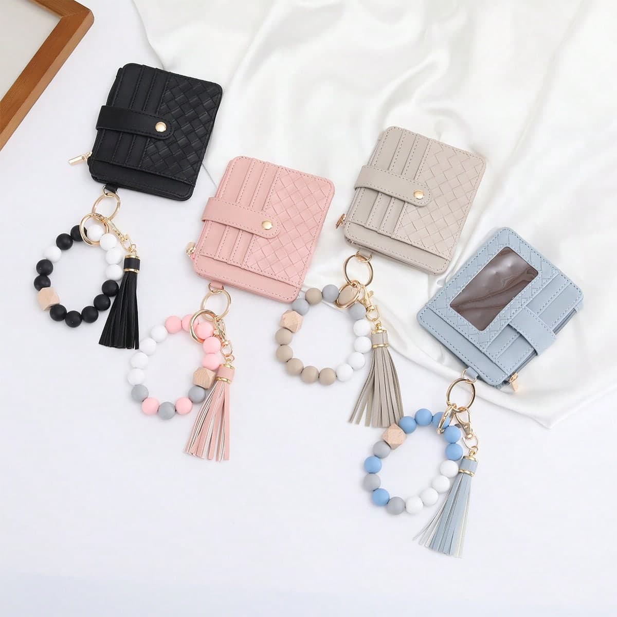 This PU Leather Wallet Is Multifunctional And Practical: Card Slots For Convenient Storage Of Important Cards; Detachable Tassel Decoration Adds A Fashionable Touch And Meets Daily Storage Needs. Card Holder, Business Card Holder, Credit Card Holder, ID Card Holder, Women's Wallet, Mini Wallet, Handbag, Card Holder