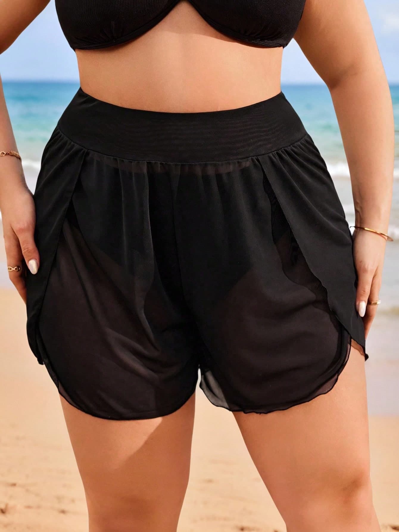 Swim Lushoire Summer Beach Women's Plus Size Wrap Around Swimwear Bottom