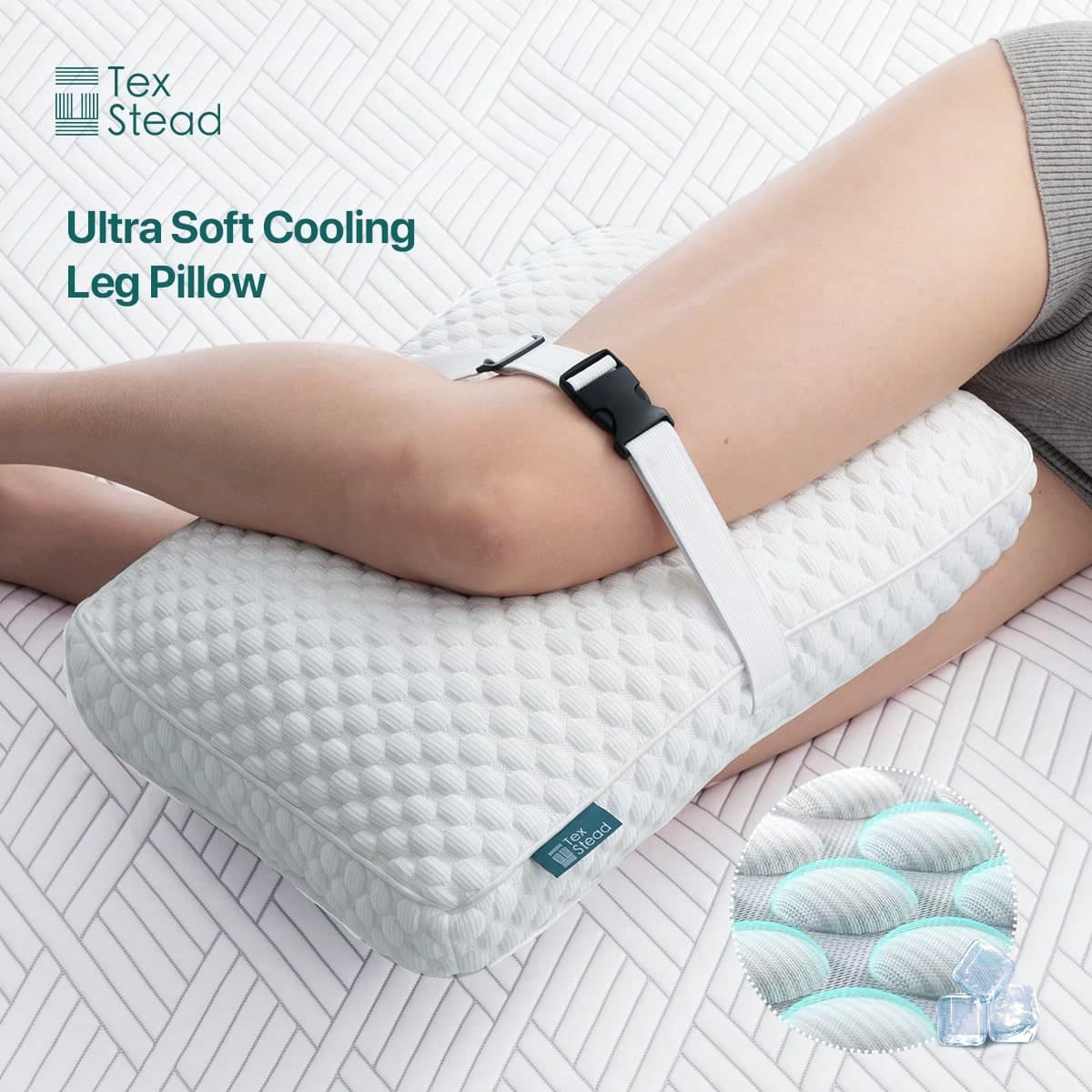 Cooling Knee Pillow For Side Sleepers, Full Support For Thighs And Knees; Side Sleeping Leg Pillow, Placed Between Legs To Correct Spine Alignment.