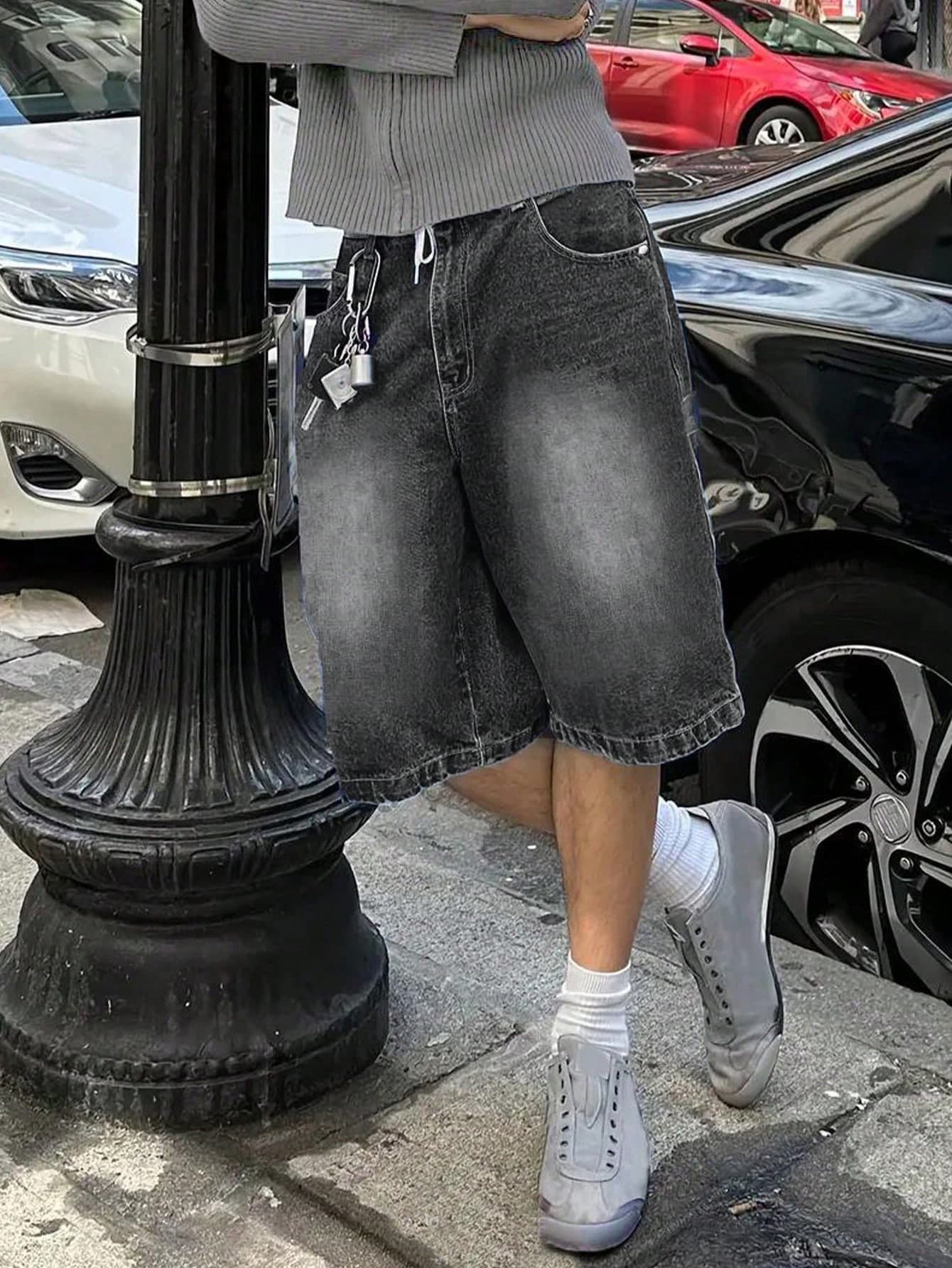 Teen Boy Vintage Loose Washed Denim Shorts, Summer