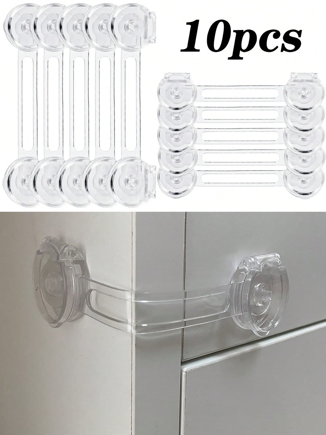 Baby Lock (4/6/10/14 Pieces Per Pack) - Child Safety Lock, A Secure, Quick And Easy-To-Use Adhesive Drawer Door Lock