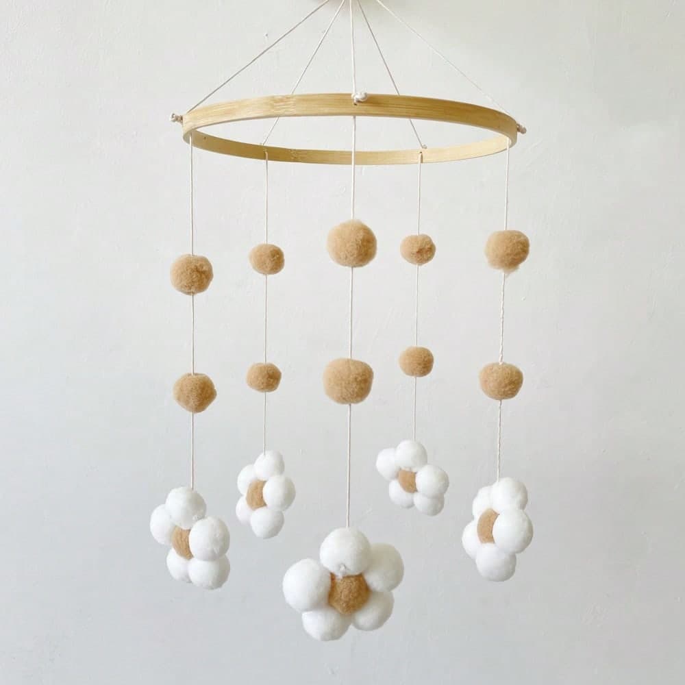 1pcNordic Hairball Flower Wind Chime Bed Bell Baby Room Children's Room Children's Clothing Shop Wind Chime Decoration